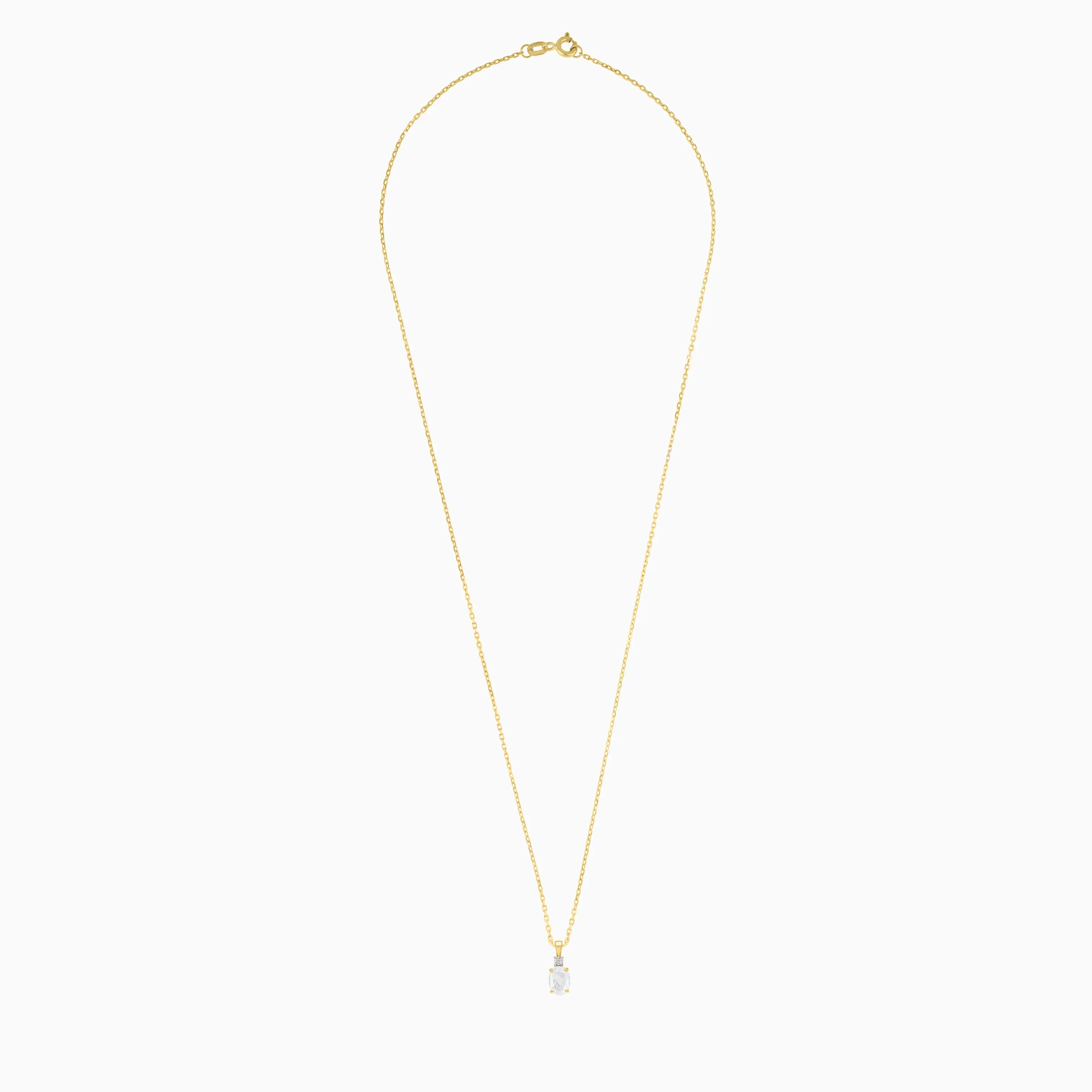 18k Yellow gold Chalcedony pendant & Natural Diamonds - Image 2