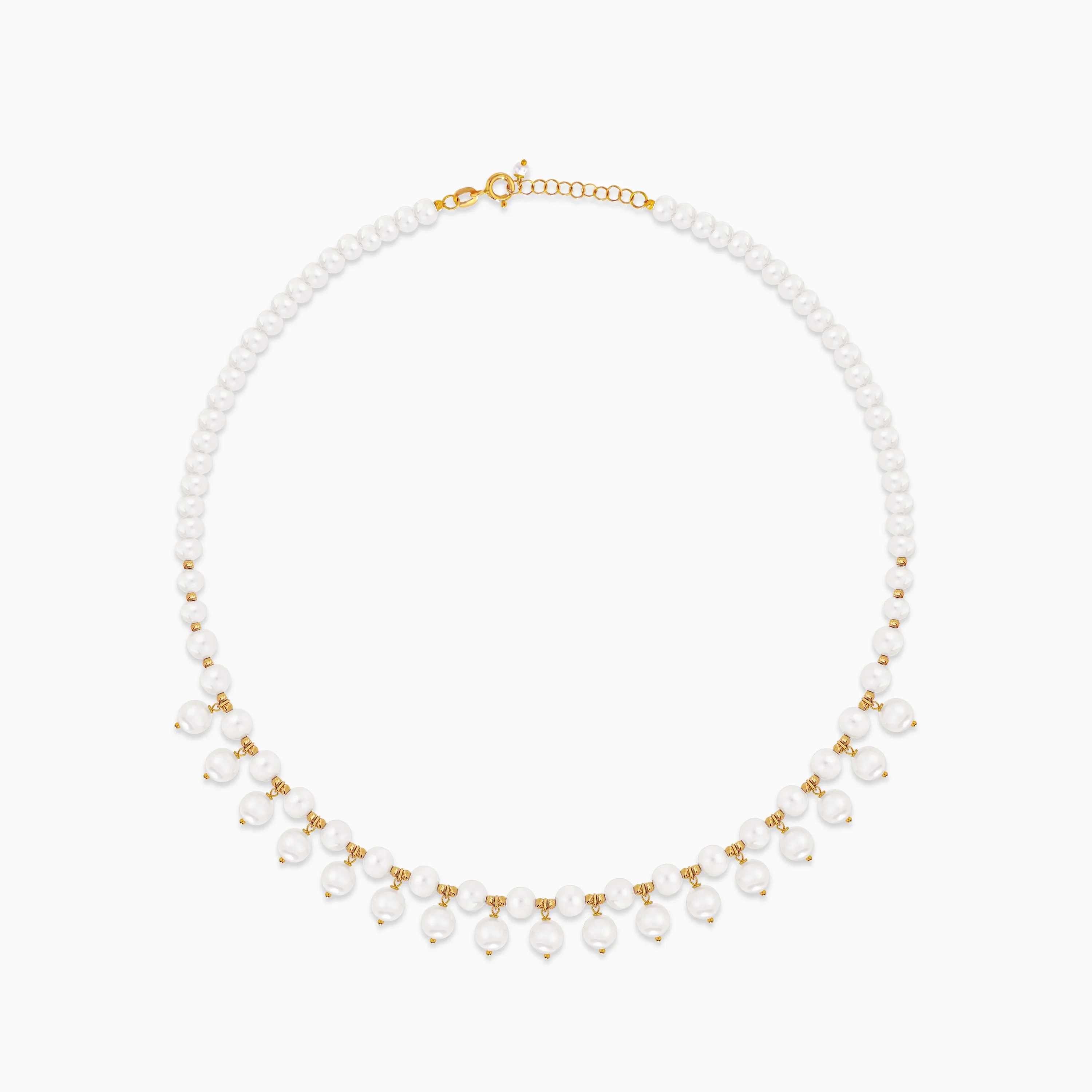 Classic Round Pearl Necklace in 18k Yellow Gold | Danah Collection - Image 3