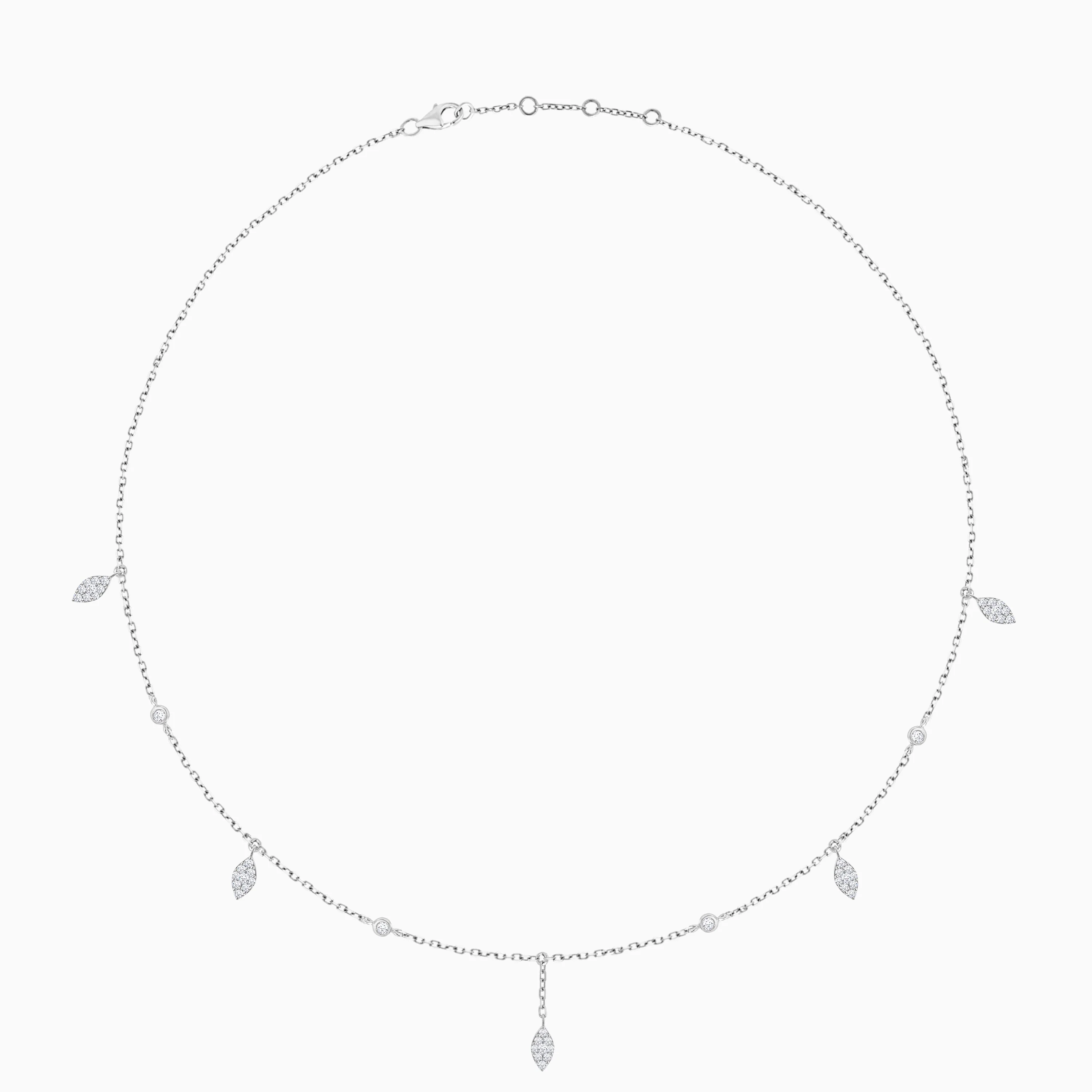 Classic Trendy 18K White Gold Diamond Choker - Image 3