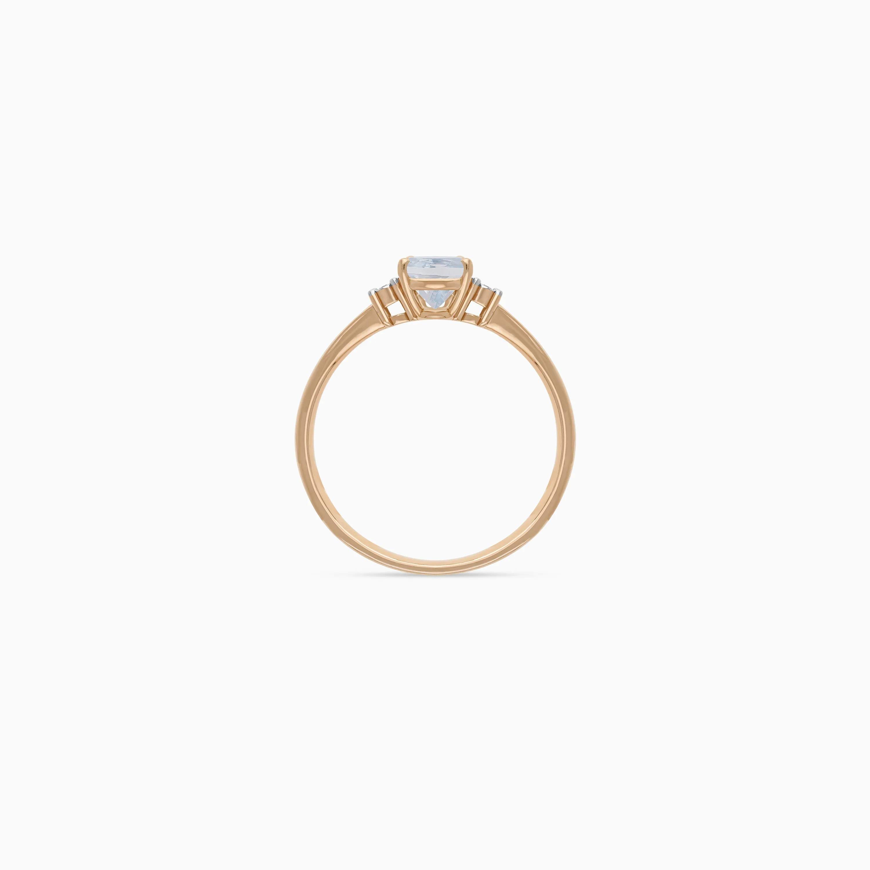 18K Rose Gold Ring Featuring Aquamarine & Natural Diamond - Image 3
