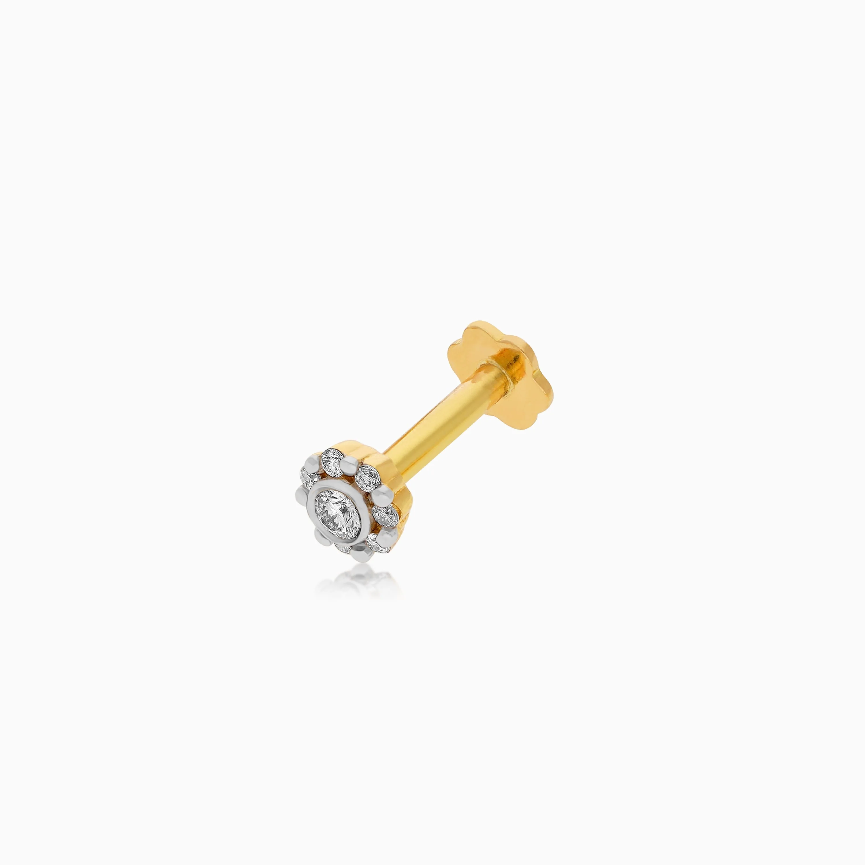 Timeless 18K Yellow Gold Nose Pin Set with Natural Diamonds - Image 3