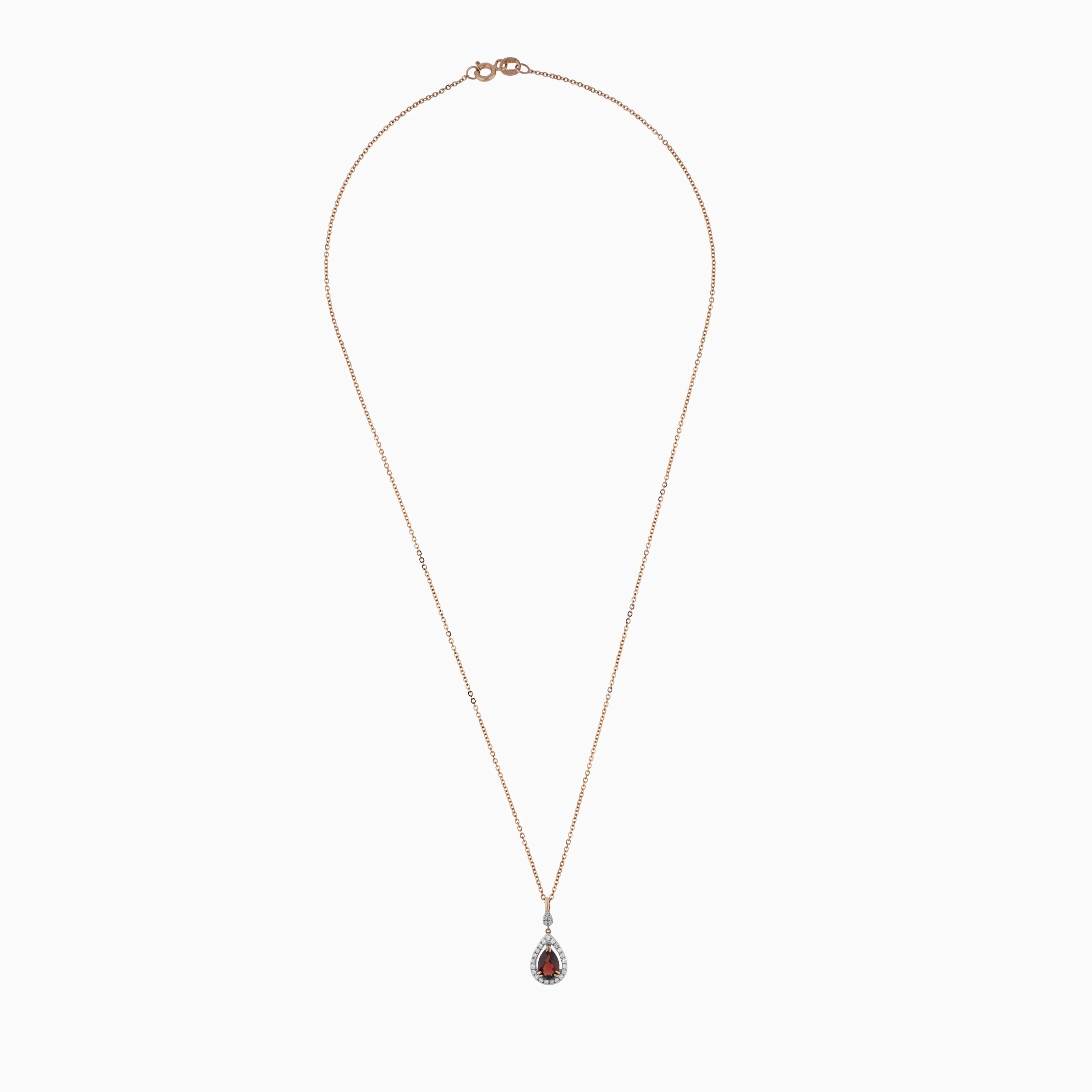 18K Rose Gold Garnet & Diamond Necklace - Rabiya Collection - Image 3