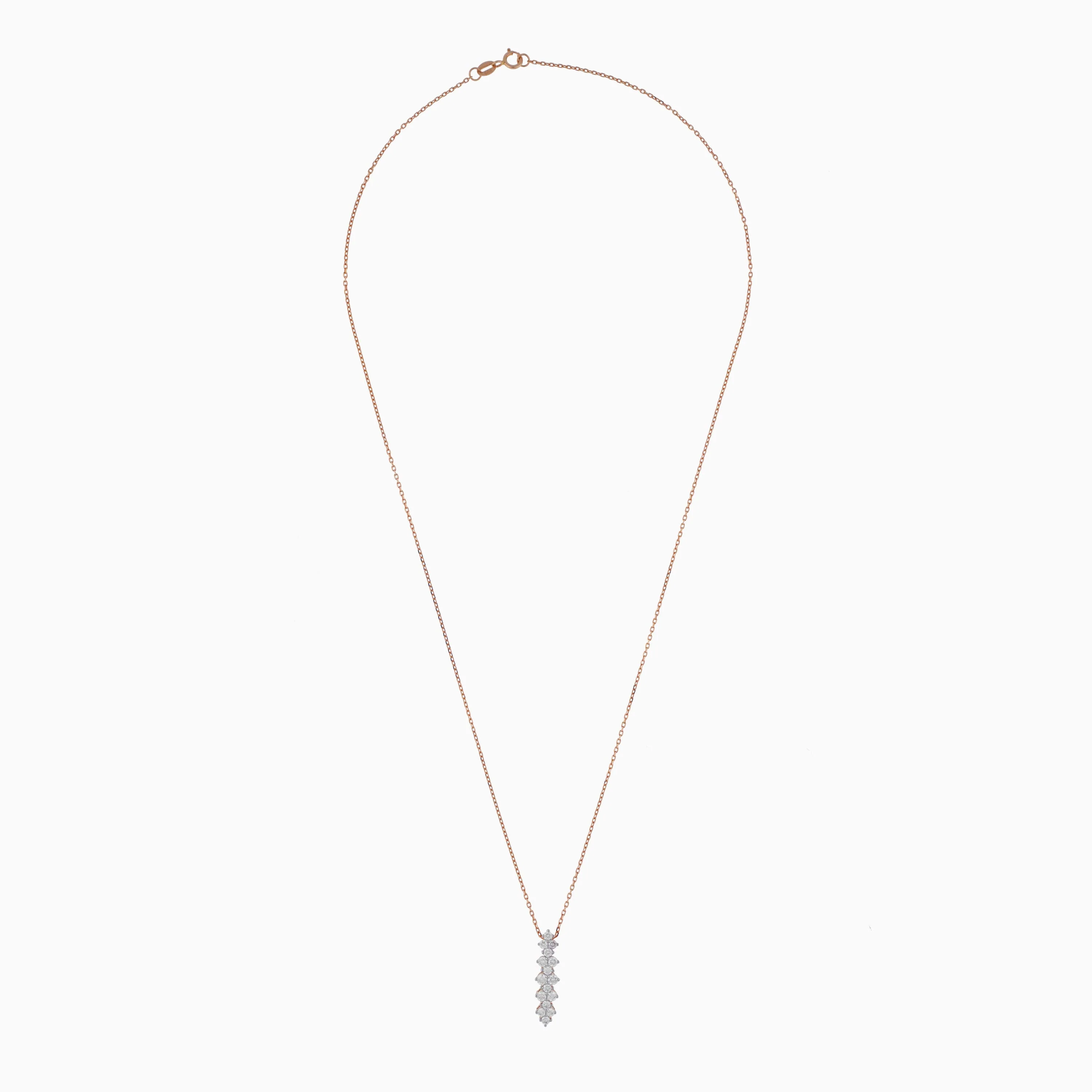 18K Rose Gold Necklace with Natural Diamonds – Scala Collection - Image 3