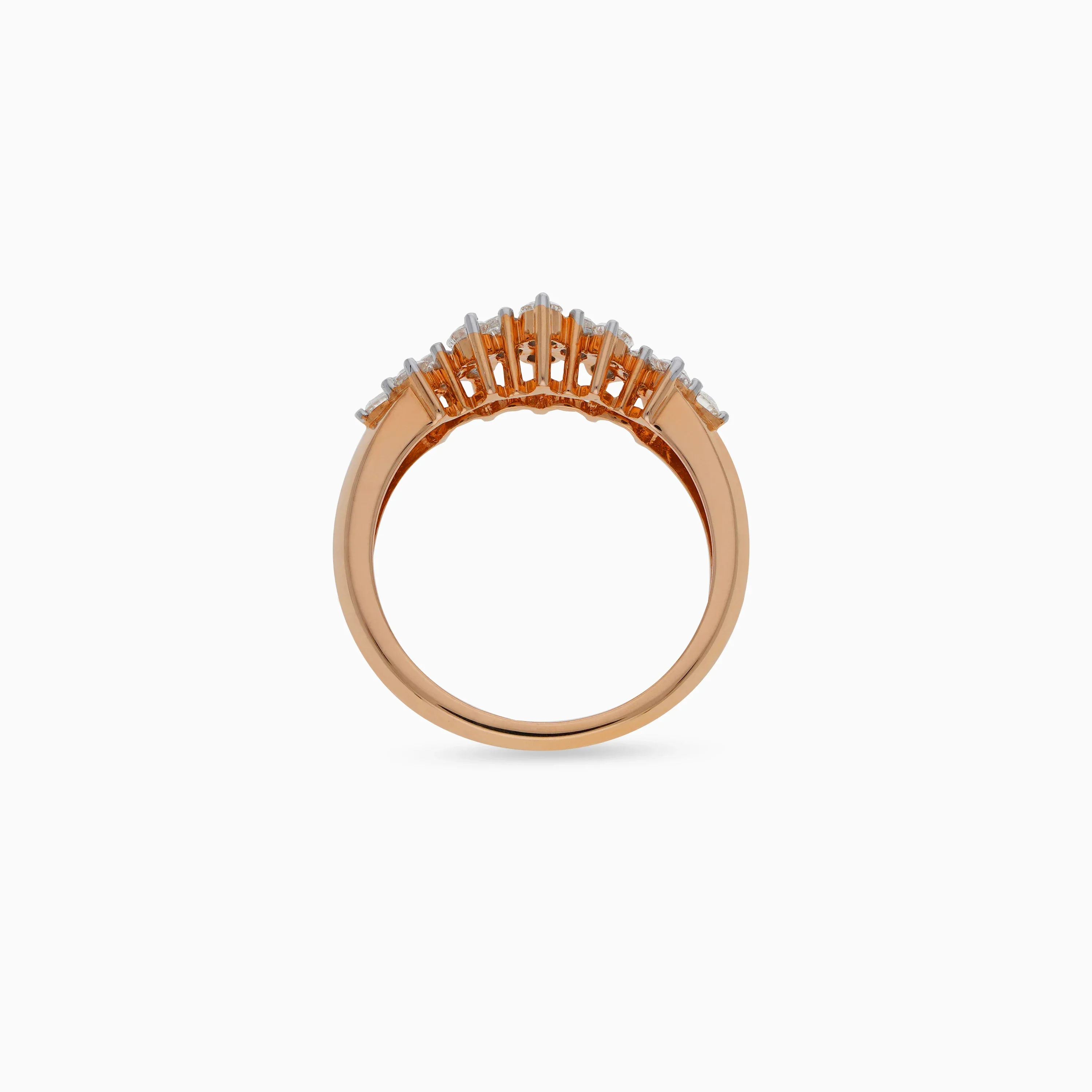18K Rose Gold Ring Adorned with Natural Diamonds from the Scala Collection - Image 3