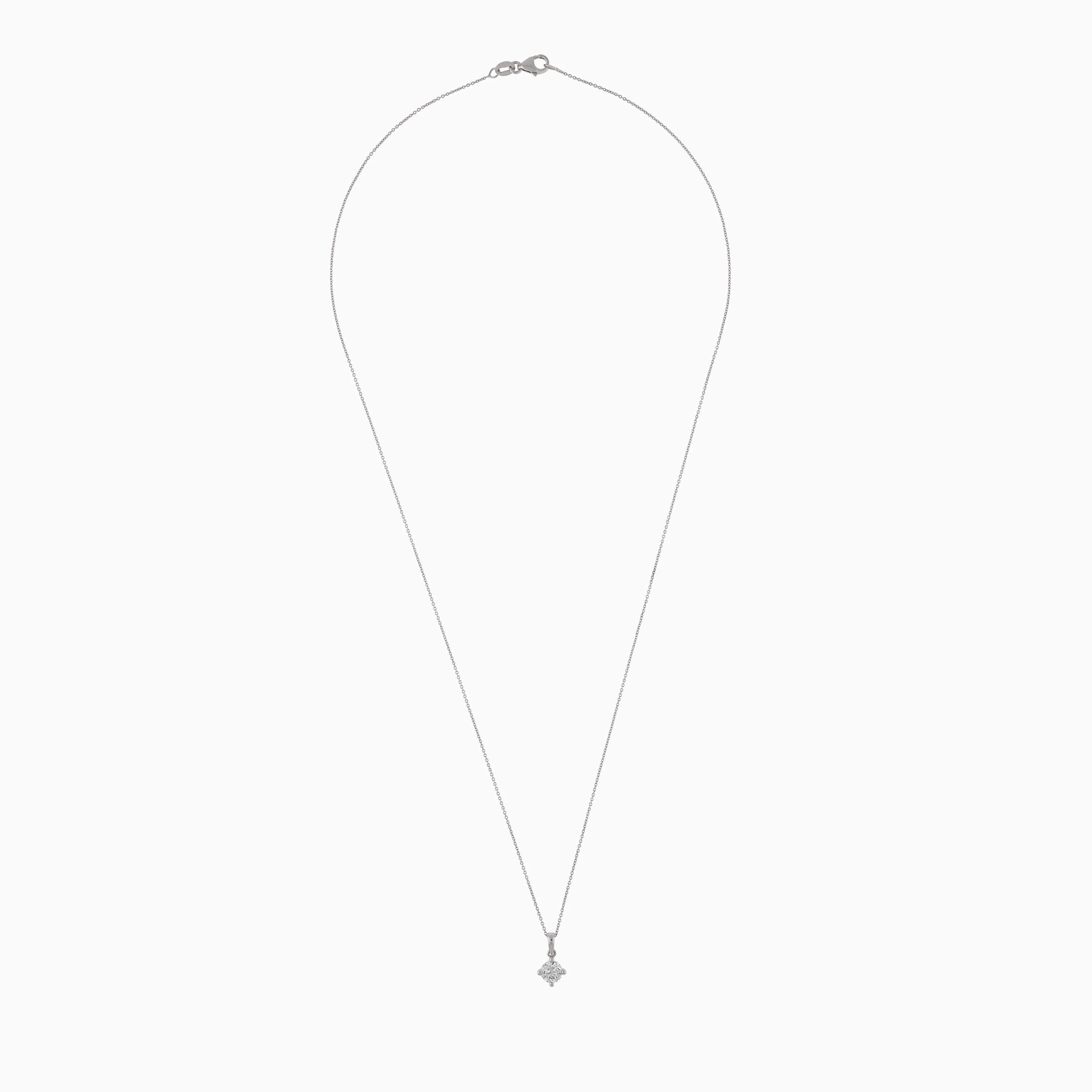 18K White Gold Solitaire Diamond Necklace – Solitaire Collection - Image 3