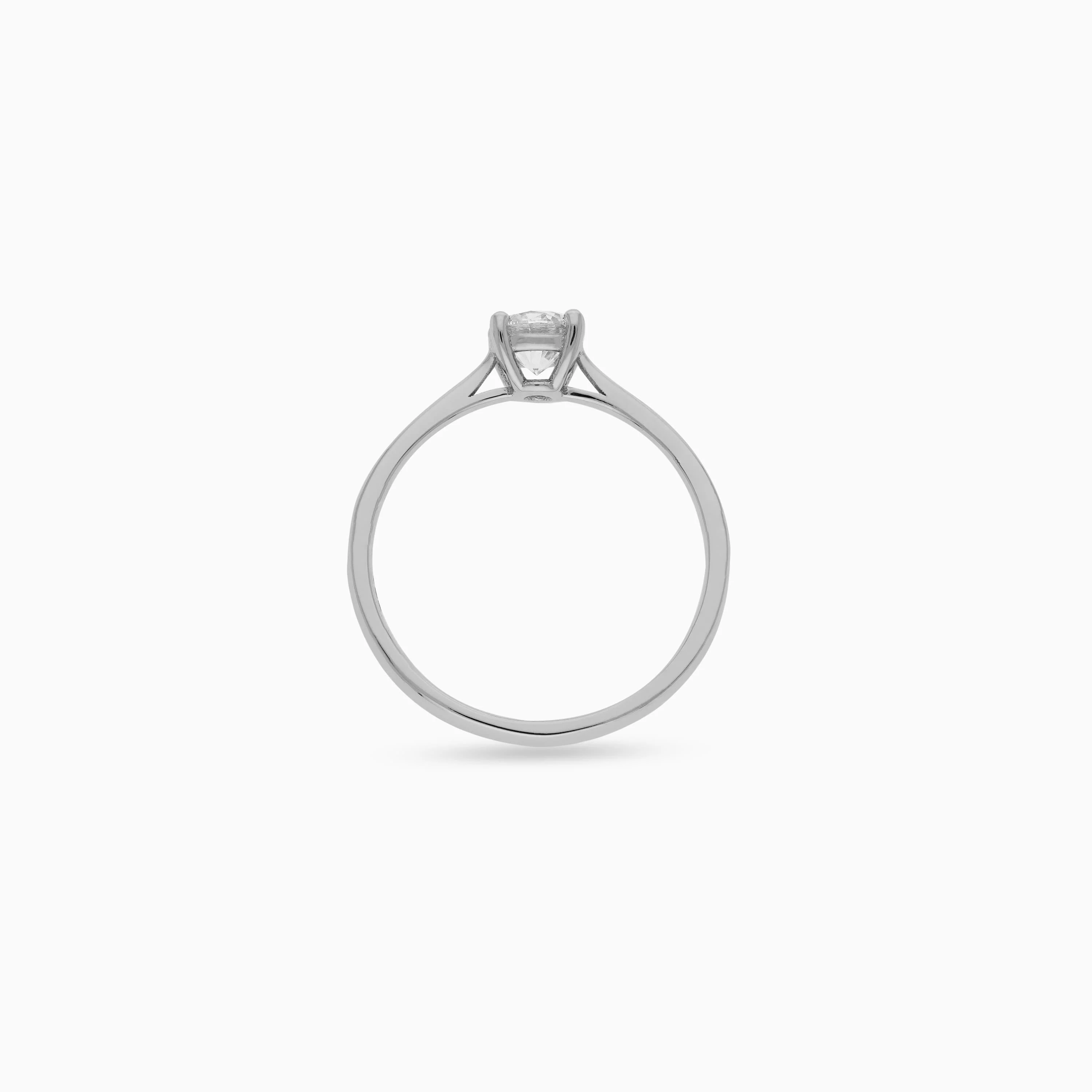 Diamond Solitaire Ring in 18K White Gold - Image 3