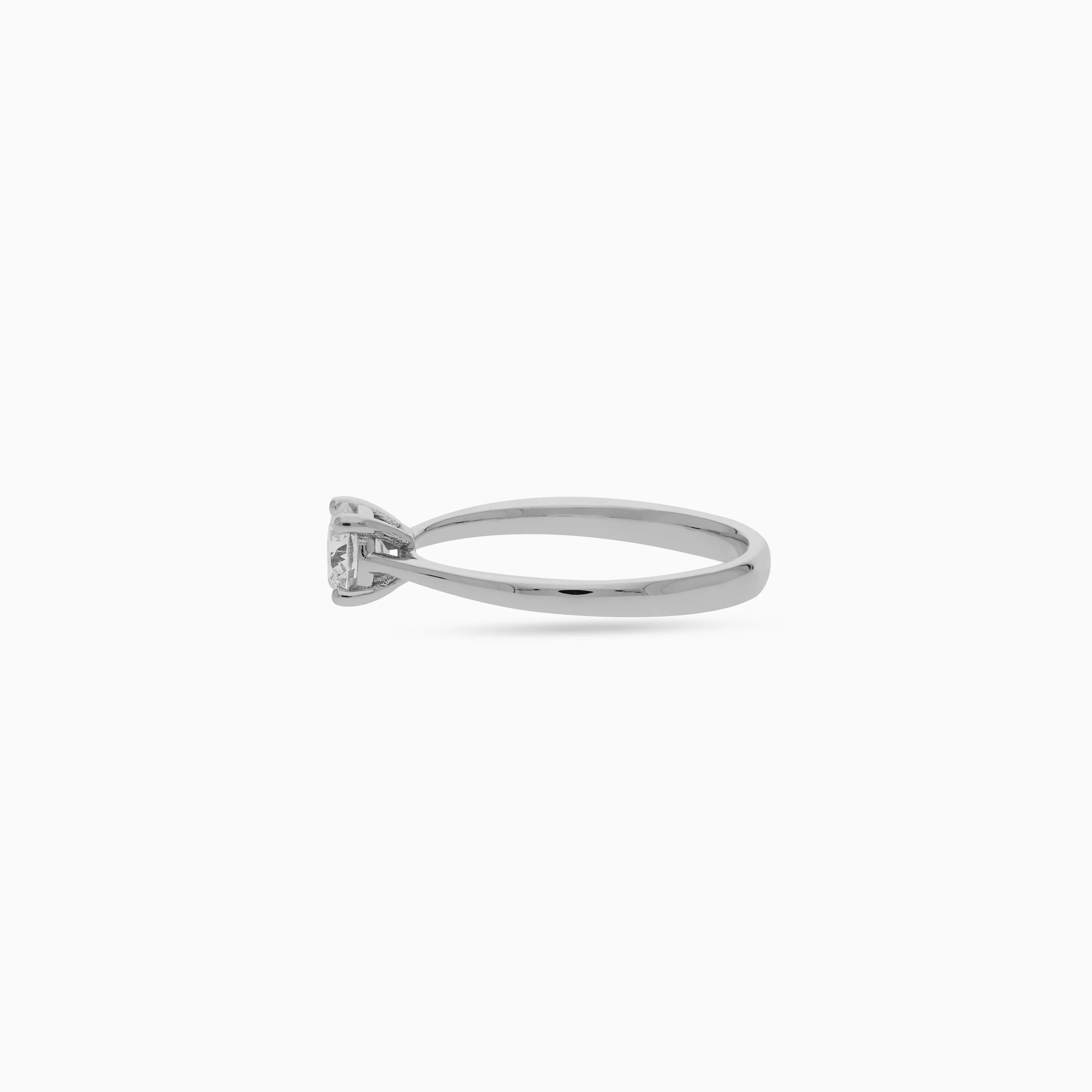 Diamond Solitaire Ring in 18K White Gold - Image 4