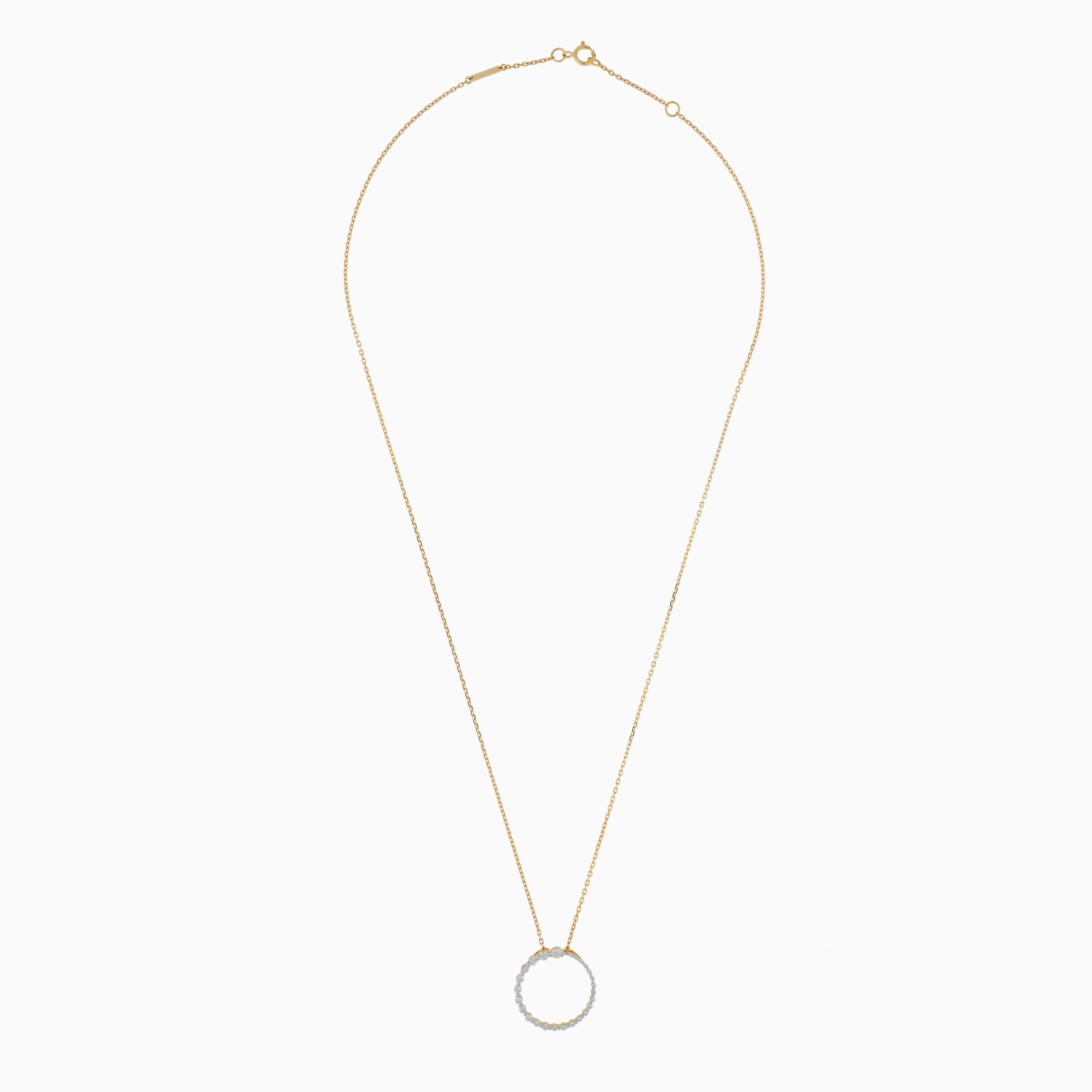18K Yellow Gold Necklace with Graduated Natural Diamonds – Dunyati Collection - Image 3