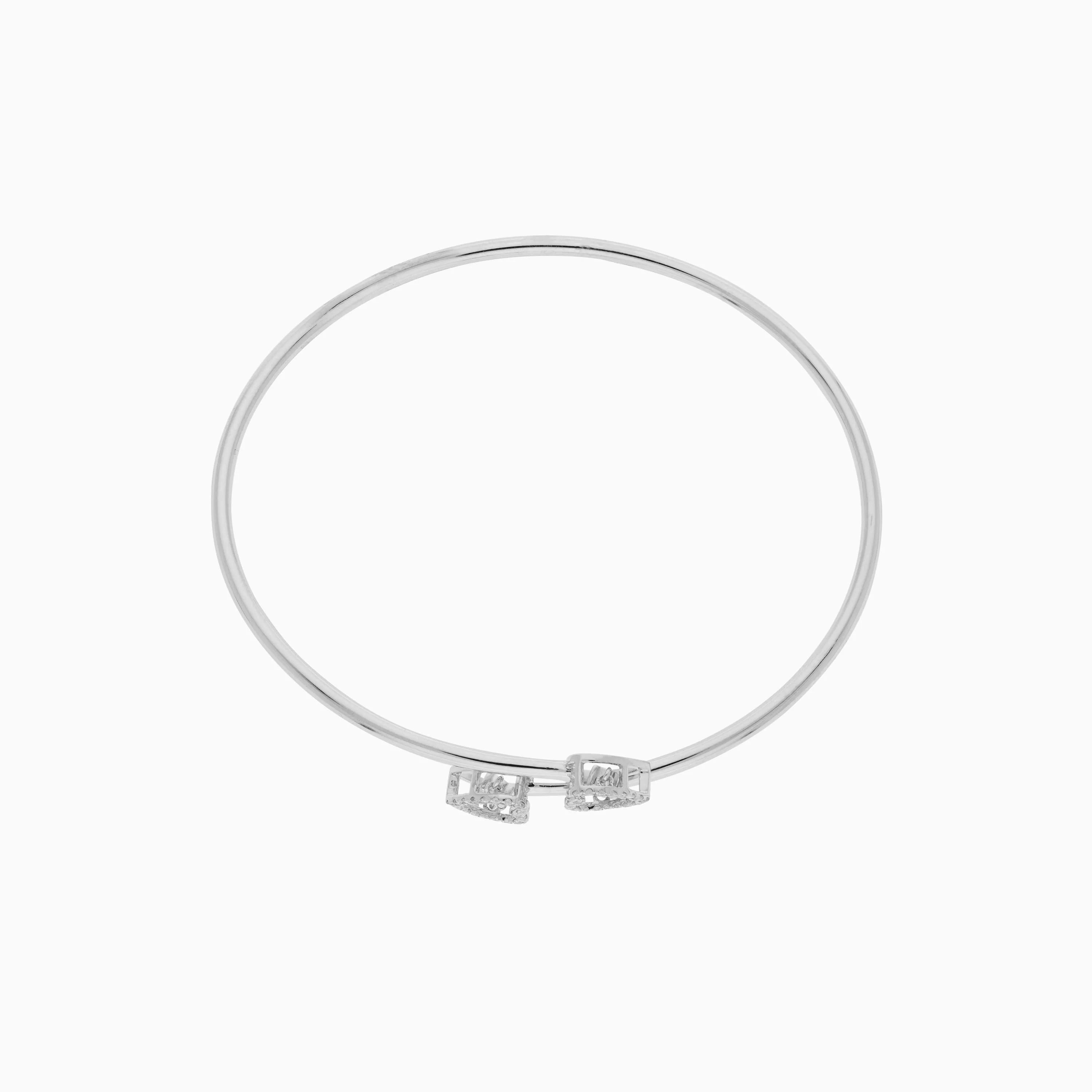 18K White Gold Dancing Diamond Bangles with Natural Diamonds | Dancing Diamond Collection - Image 3