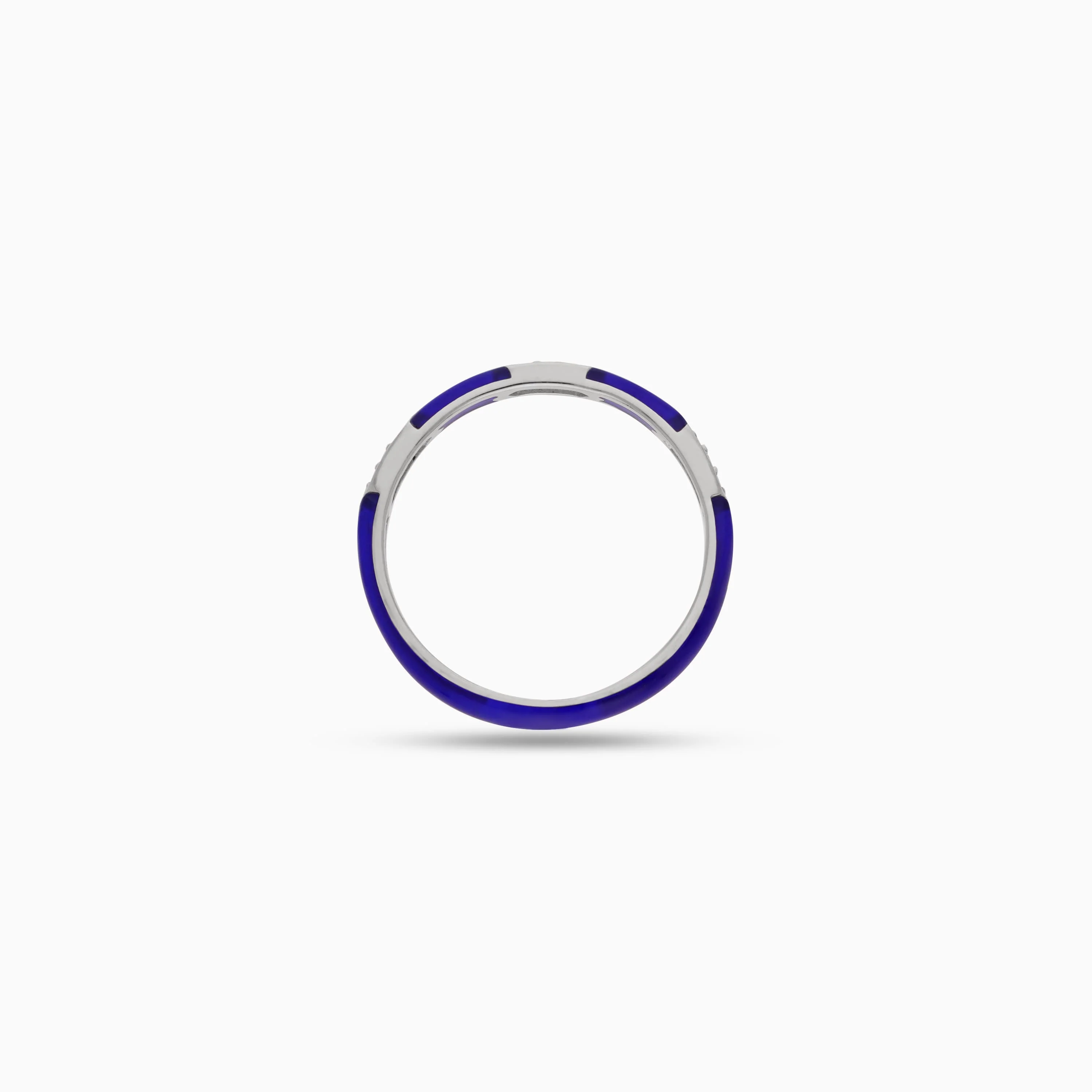 18K White Gold Ring with Diamonds and Blue Ceramic | Alwan Collection - Image 3