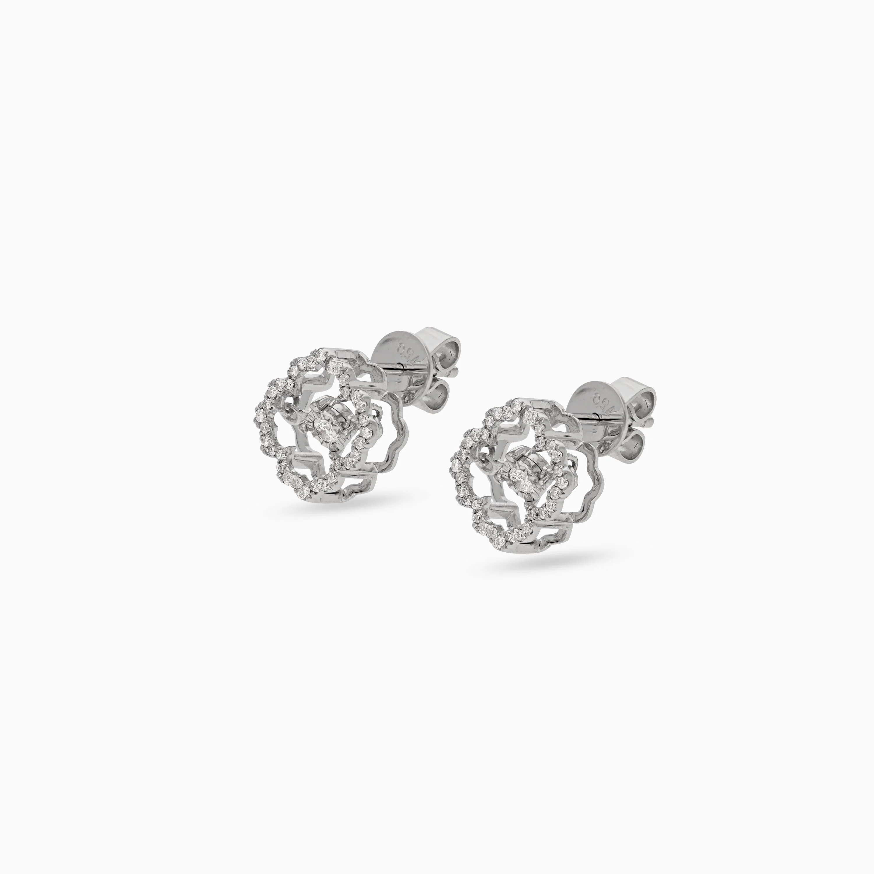 18K White Gold Dancing Diamond Earrings | Dancing Diamond Collection - Image 3