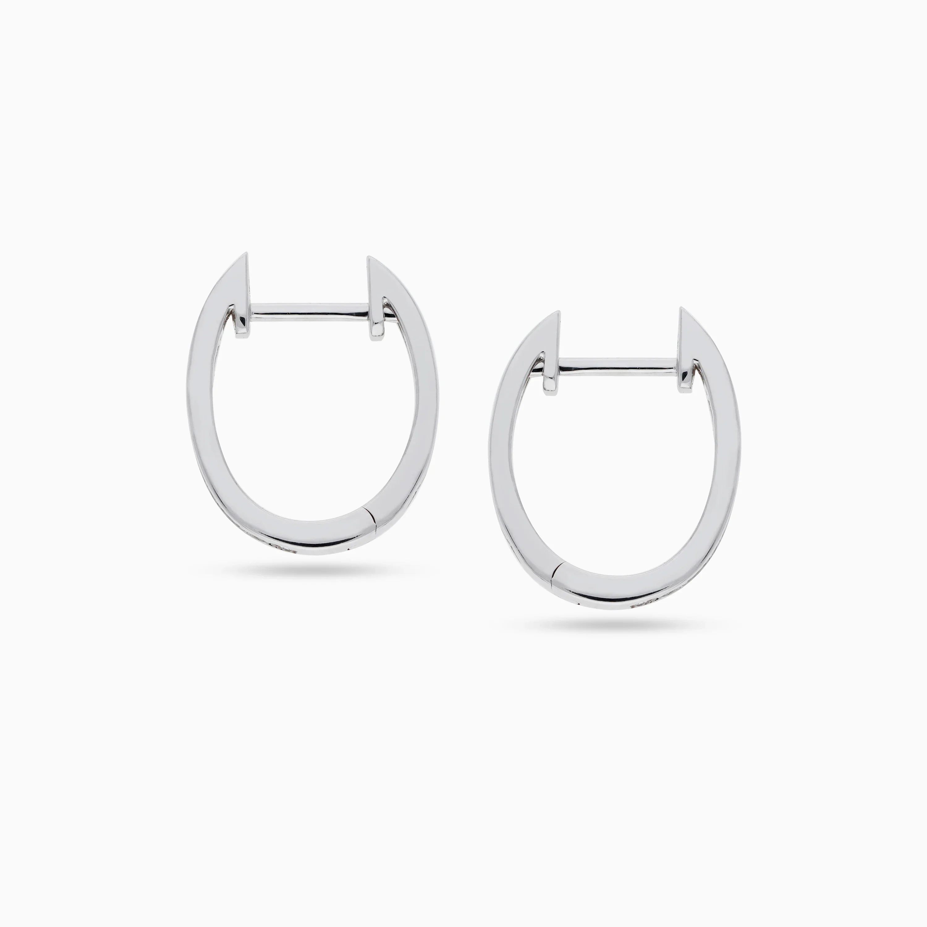 18K White Gold Hoops Earrings with Natural Diamonds – Hoops Collection - Image 4