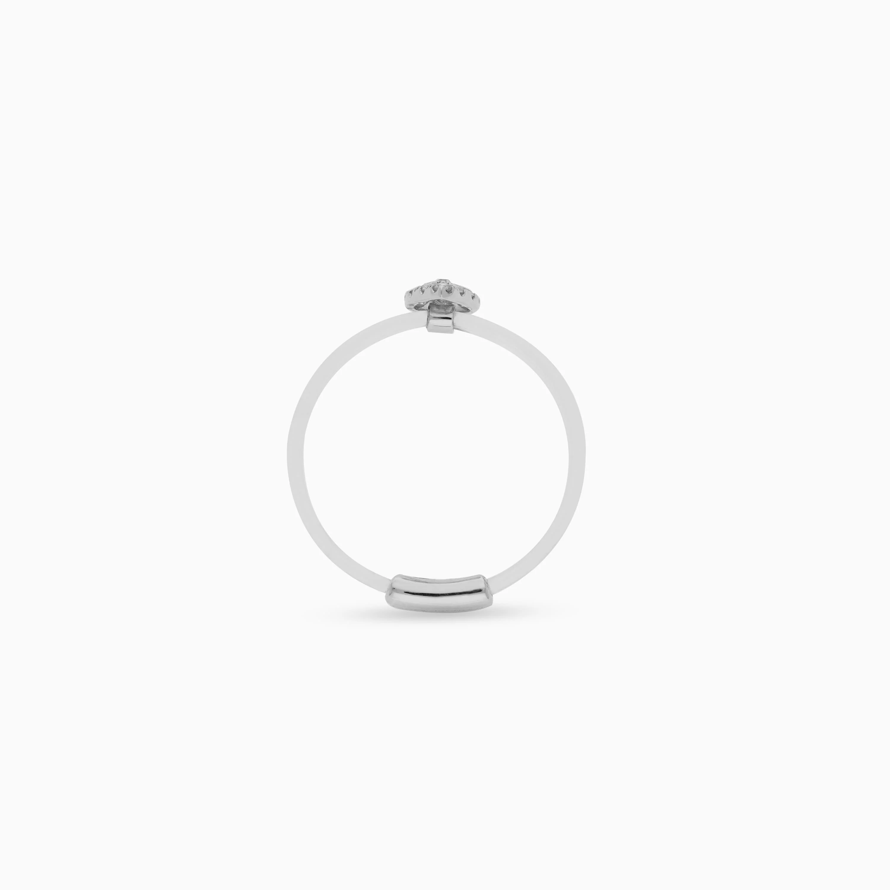 18K White Gold Fish Thread Ring – Floats Collection - Image 3