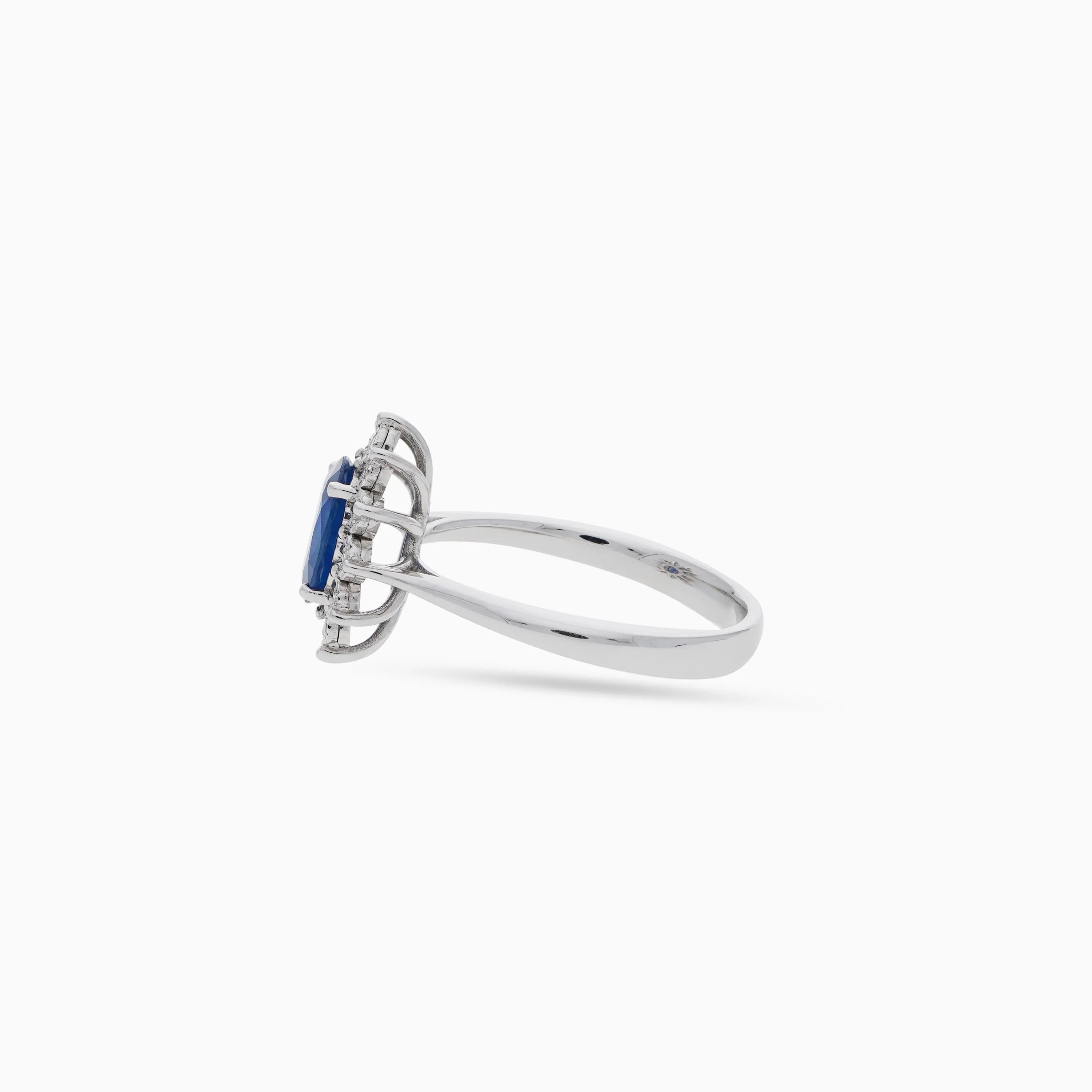 18k White Gold Diamond and Sapphire Ring – Diana Collection - Image 3