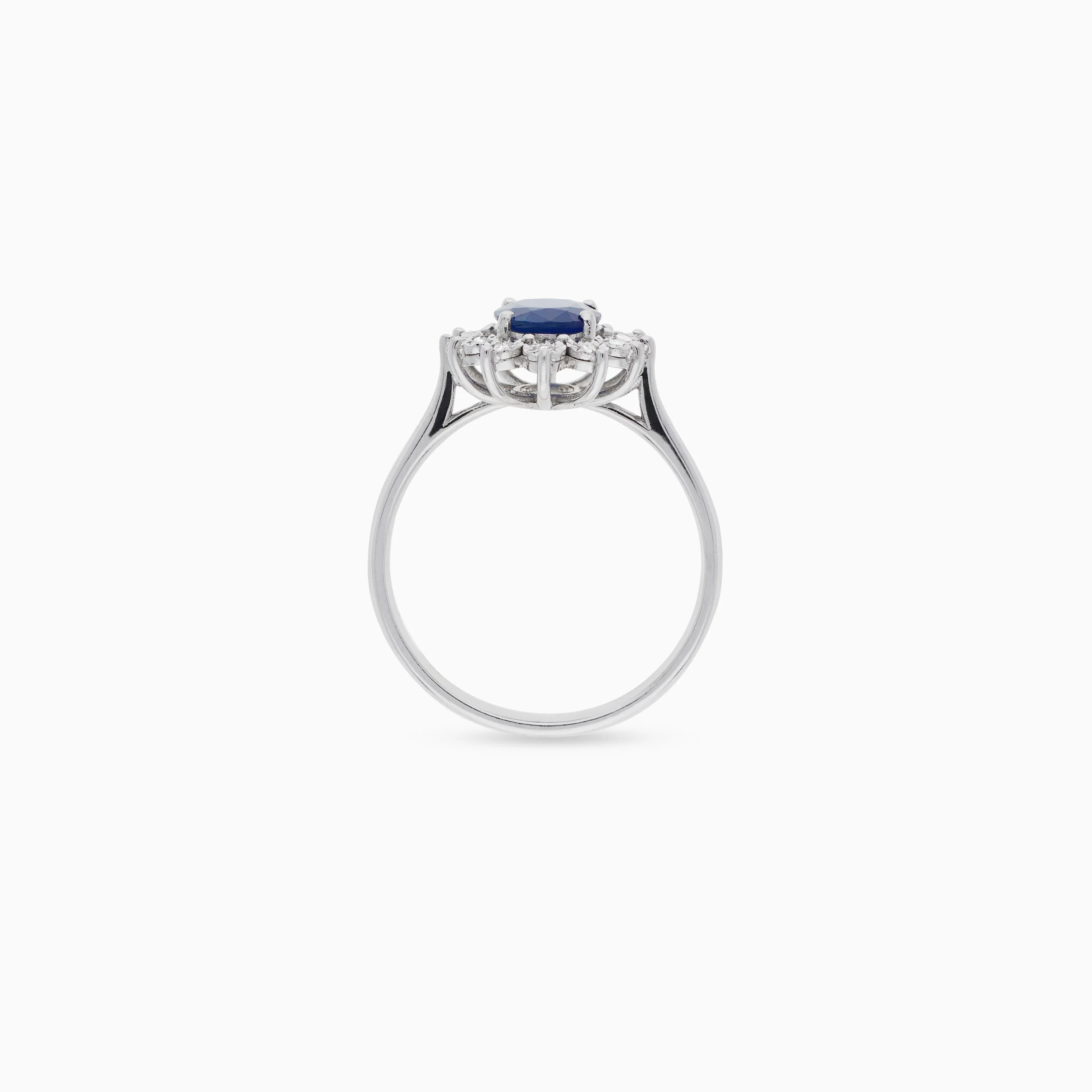 18k White Gold Diamond and Sapphire Ring – Diana Collection - Image 4