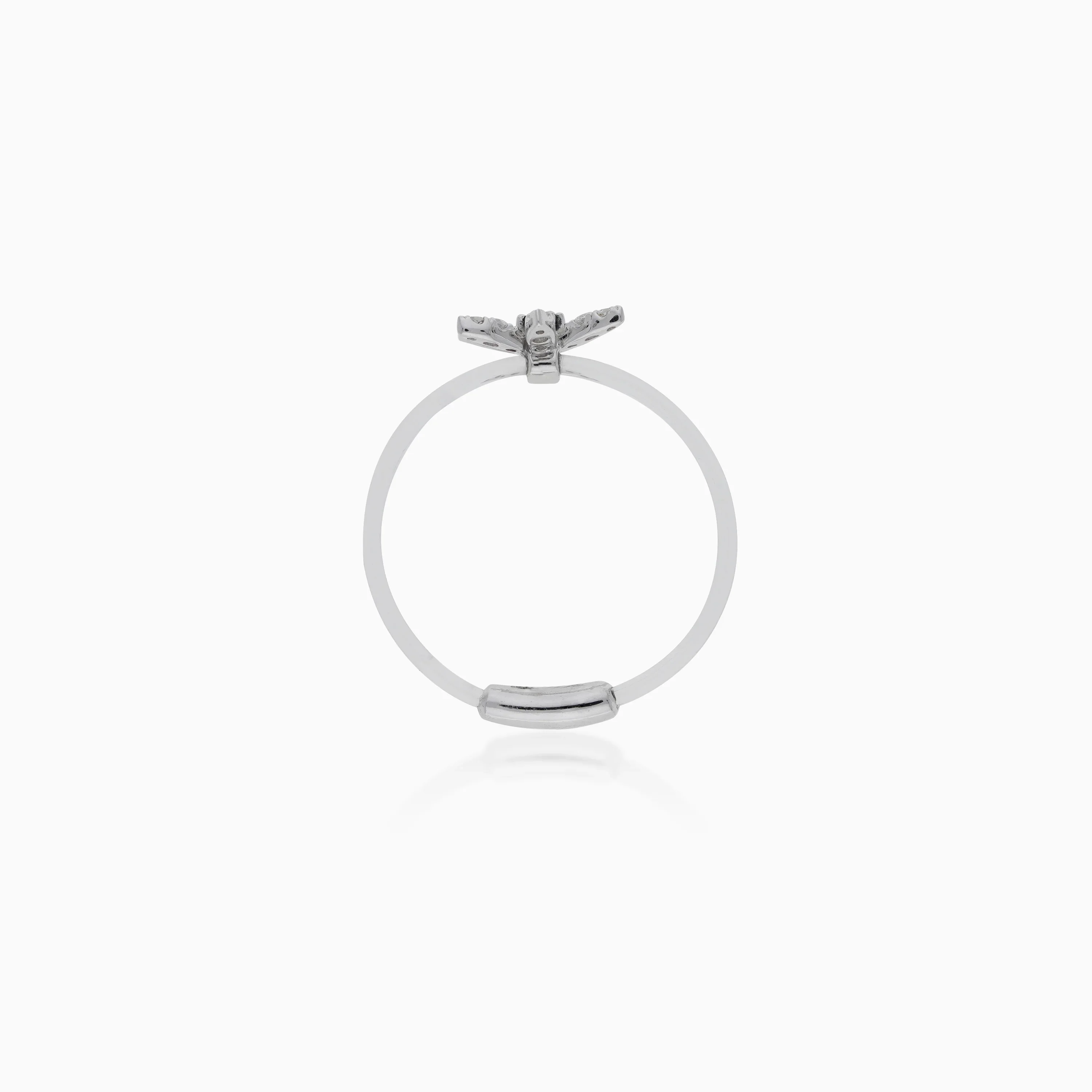 18K White Gold Ring with Diamonds and Sapphire – Floats Collection - Image 3