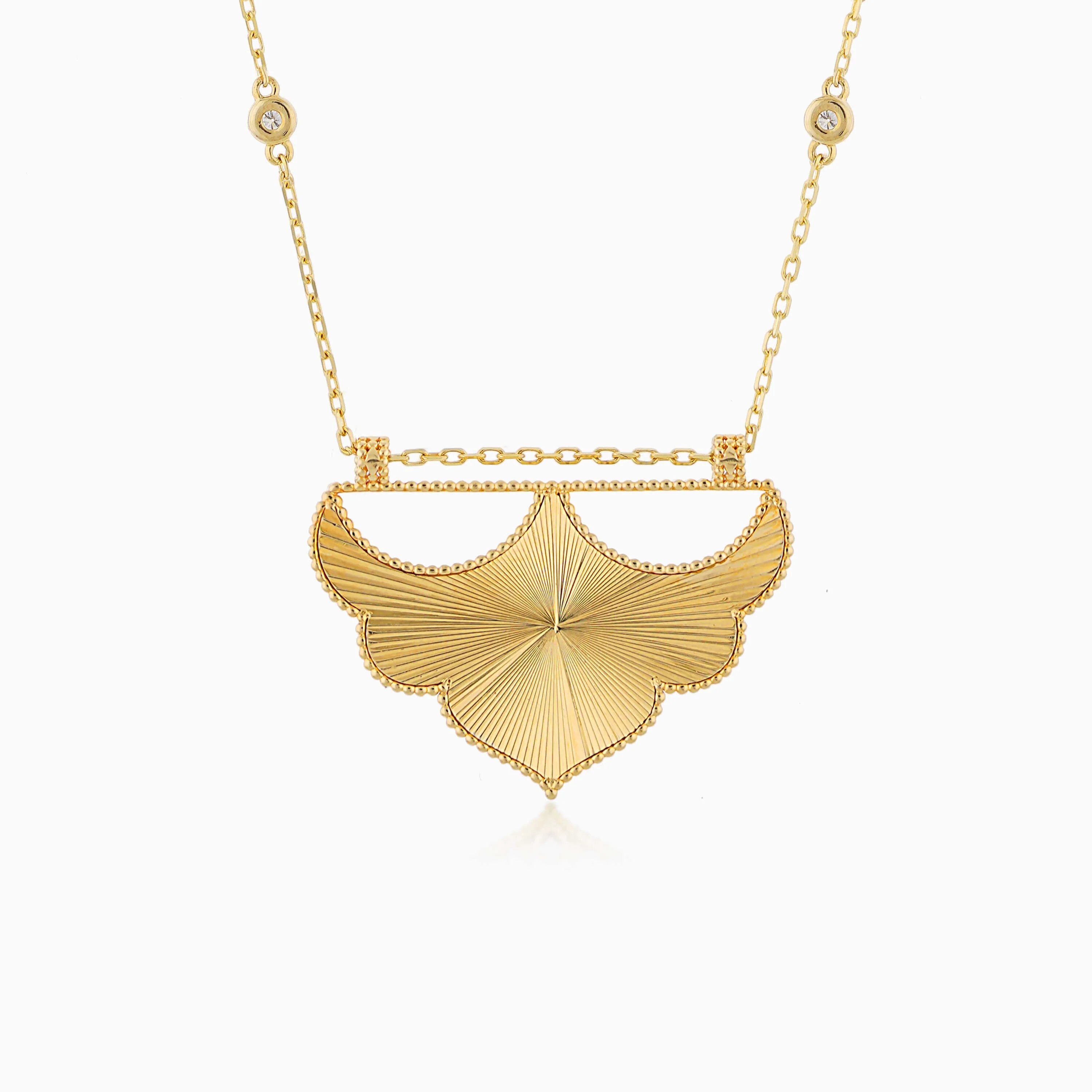 18k Yellow Gold Diamond-Studded Necklace - Shnaf Collection - Image 3