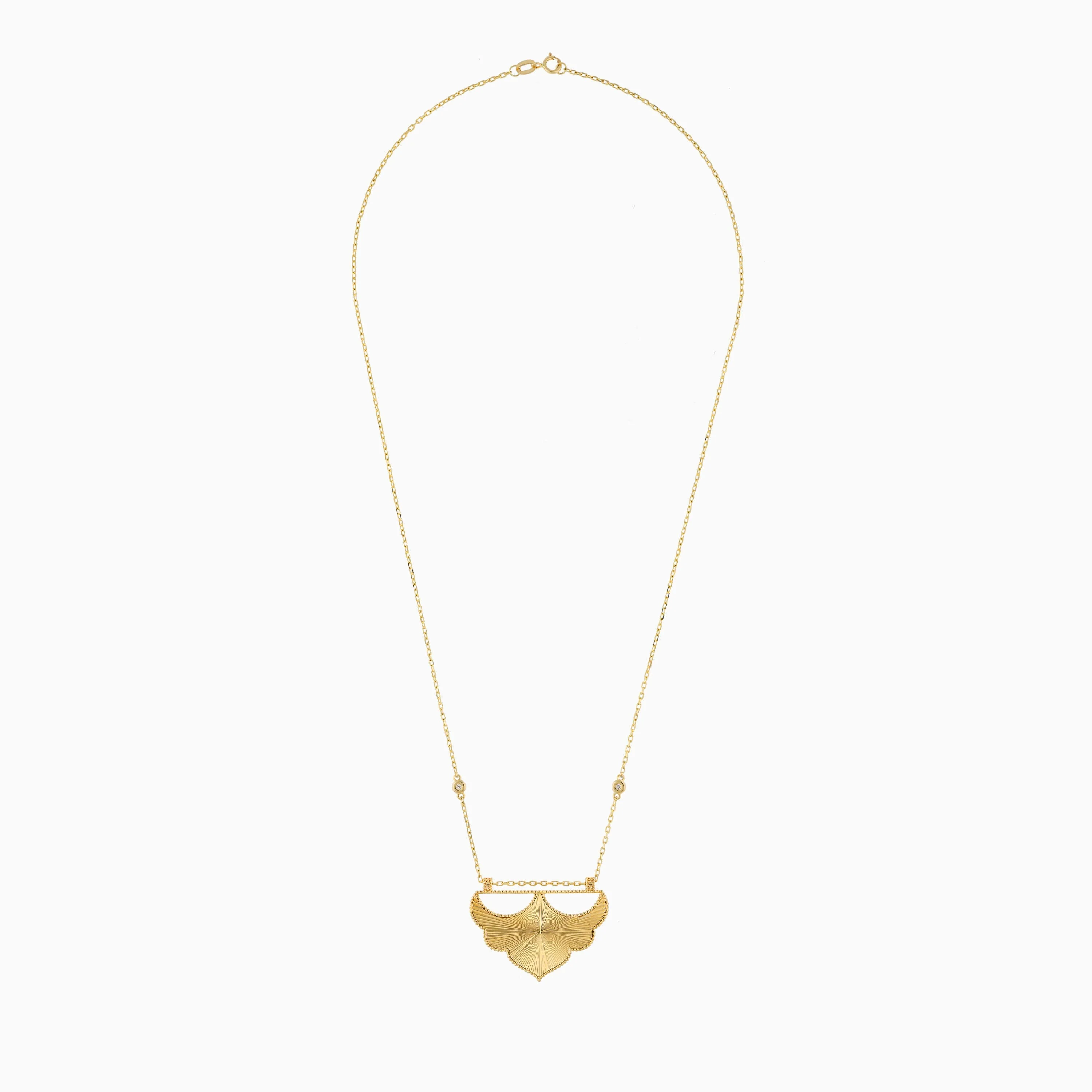 18k Yellow Gold Diamond-Studded Necklace - Shnaf Collection - Image 4