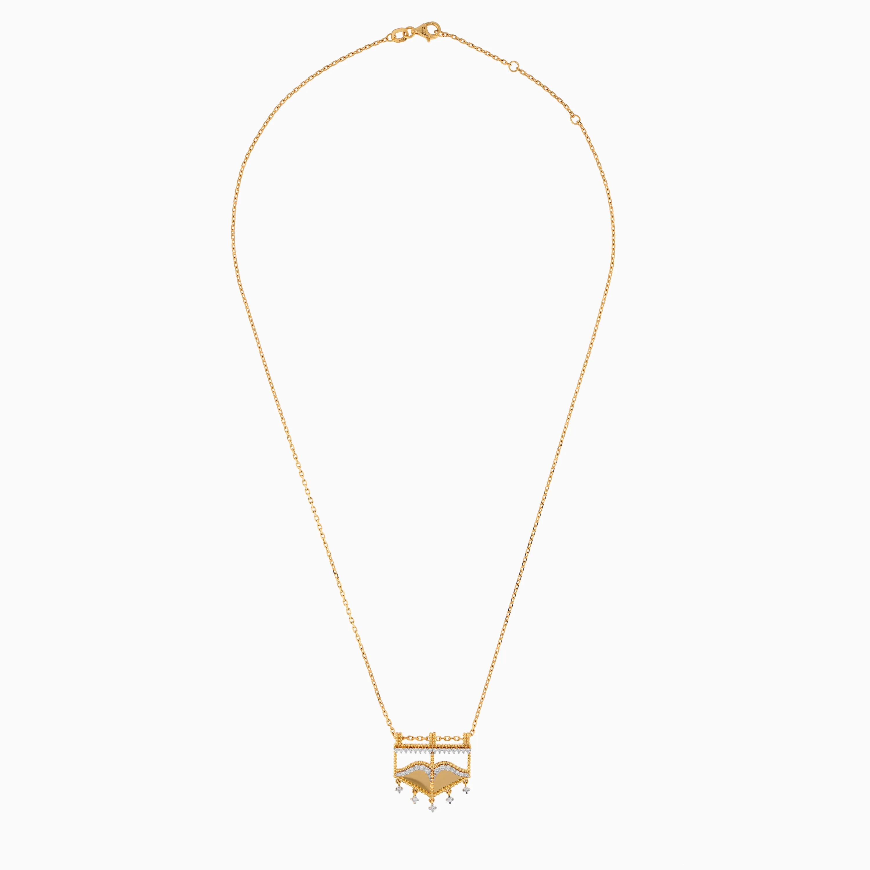 18k Yellow Gold necklace decorated with natural diamond stones from Burqa collection - Image 3