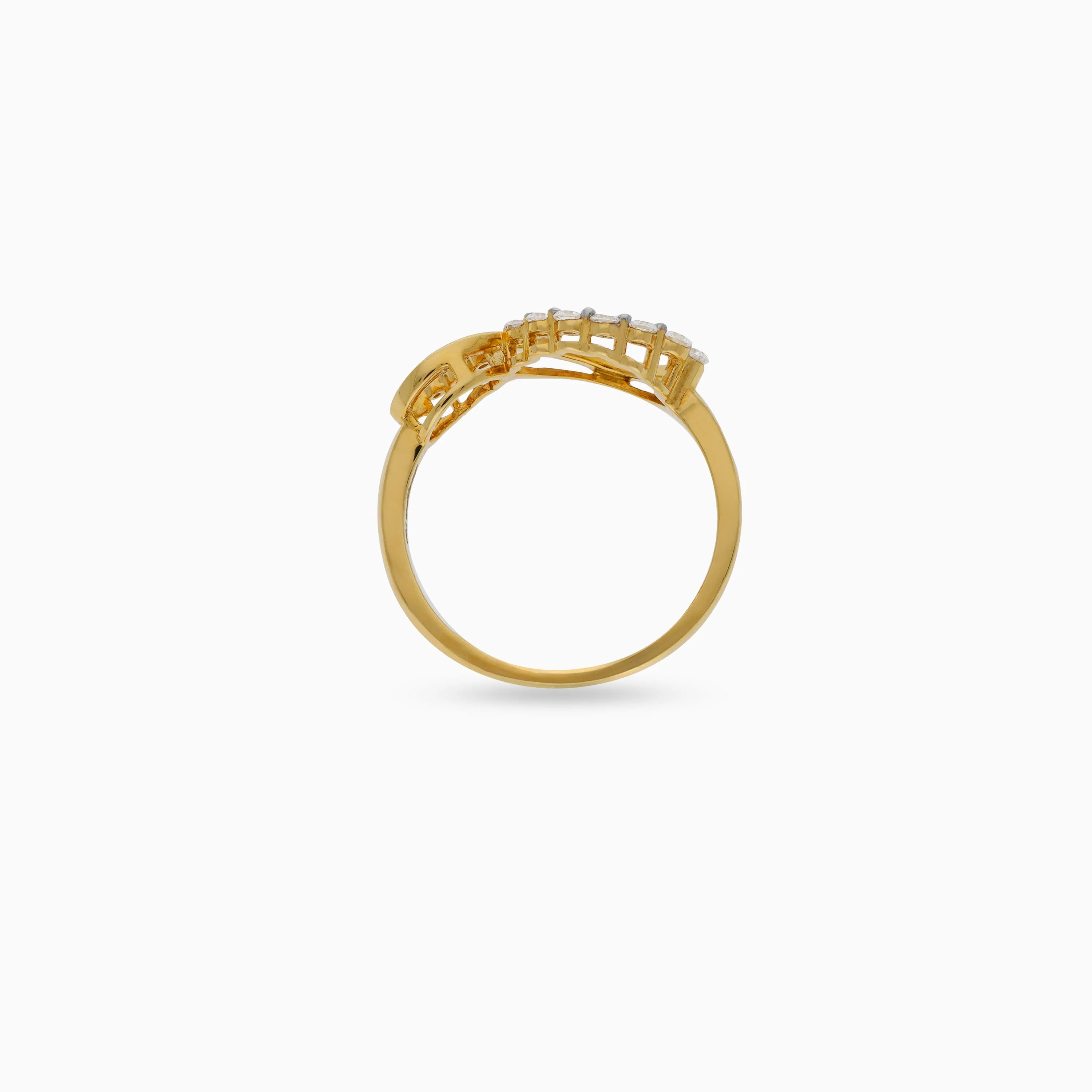 18K Yellow Gold Infinity Ring with Natural Diamonds – Dunyati Collection - Image 3