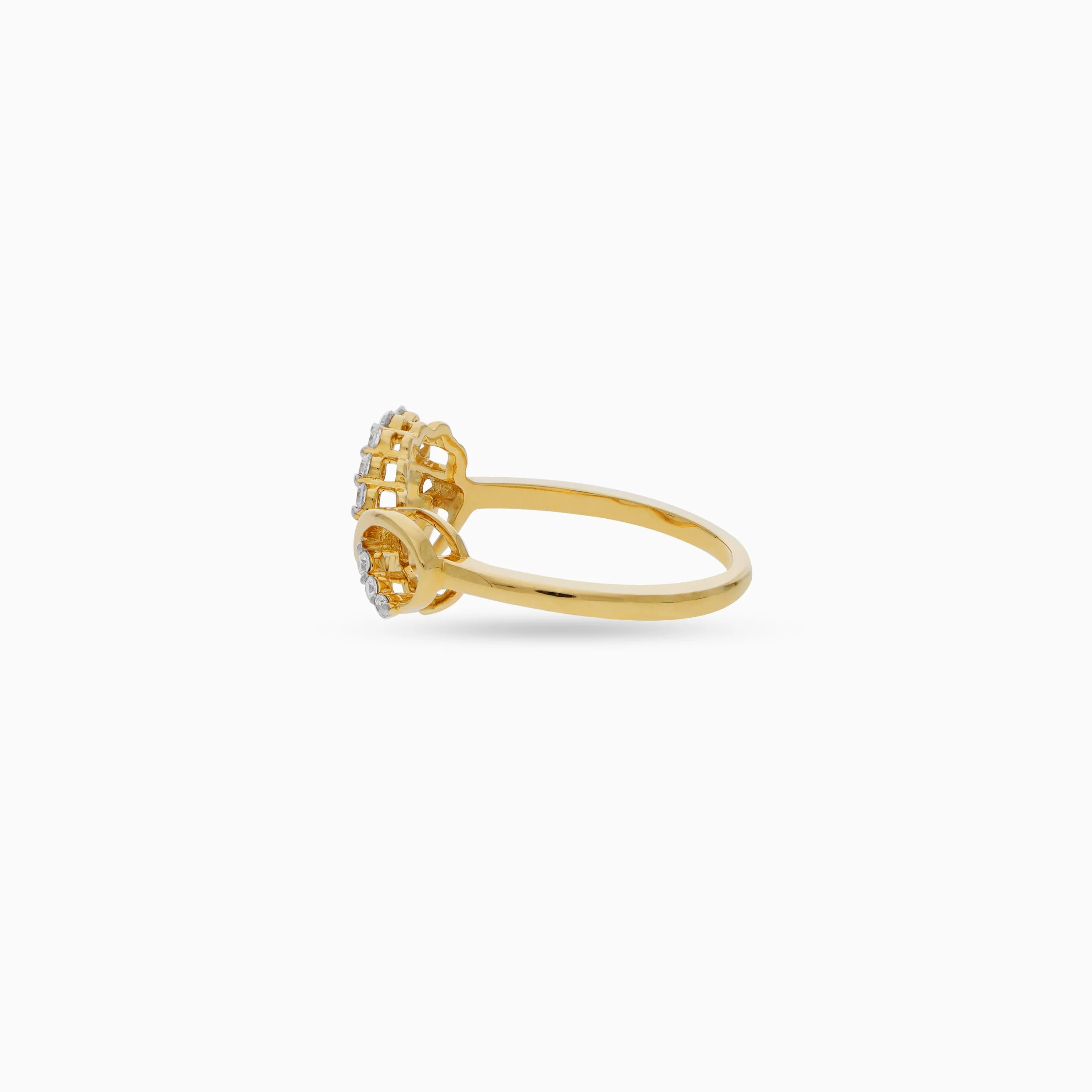 18K Yellow Gold Infinity Ring with Natural Diamonds – Dunyati Collection - Image 4