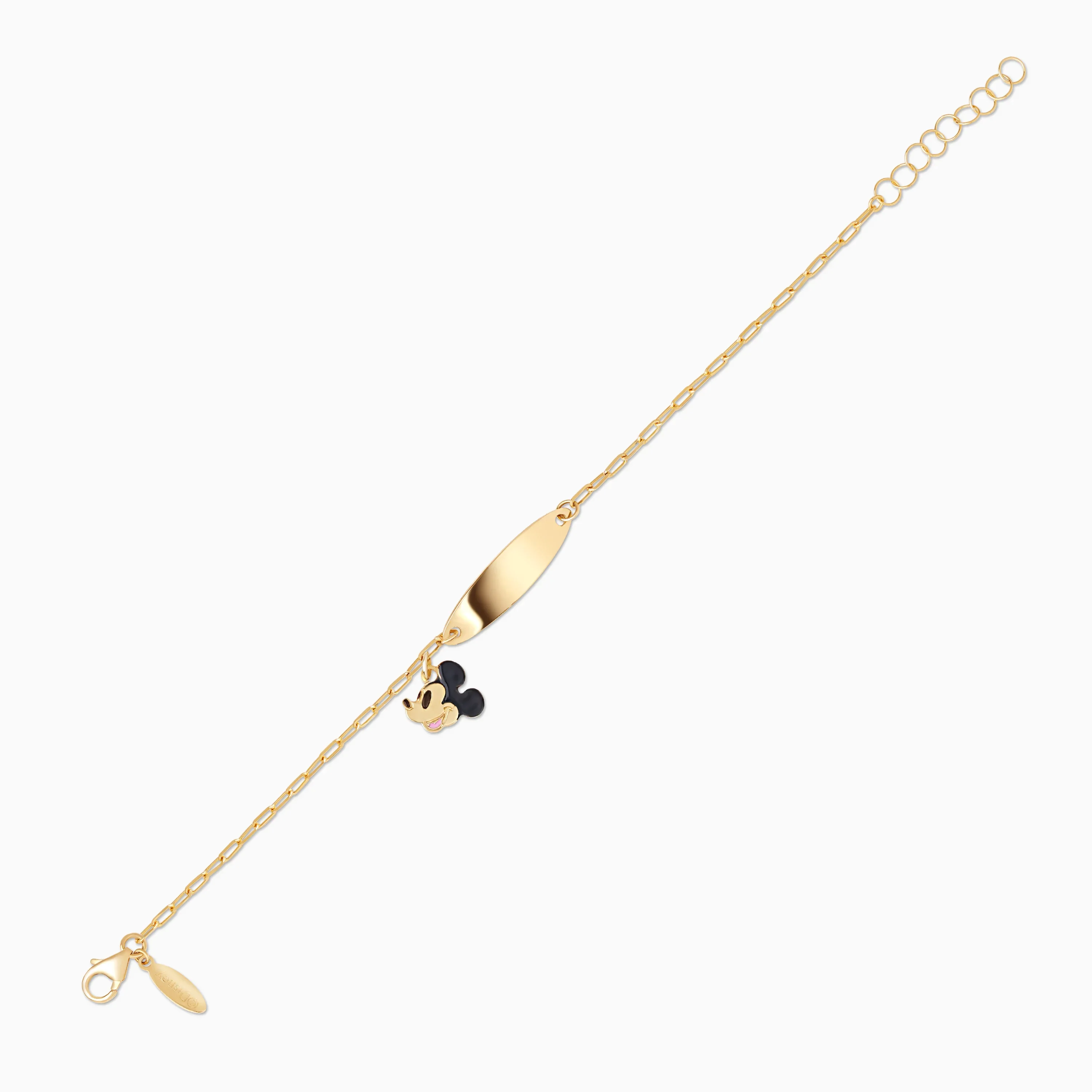 18k Yellow Gold Mickey Mouse Face ID Bracelet for Kids | Disney Collection - Image 3