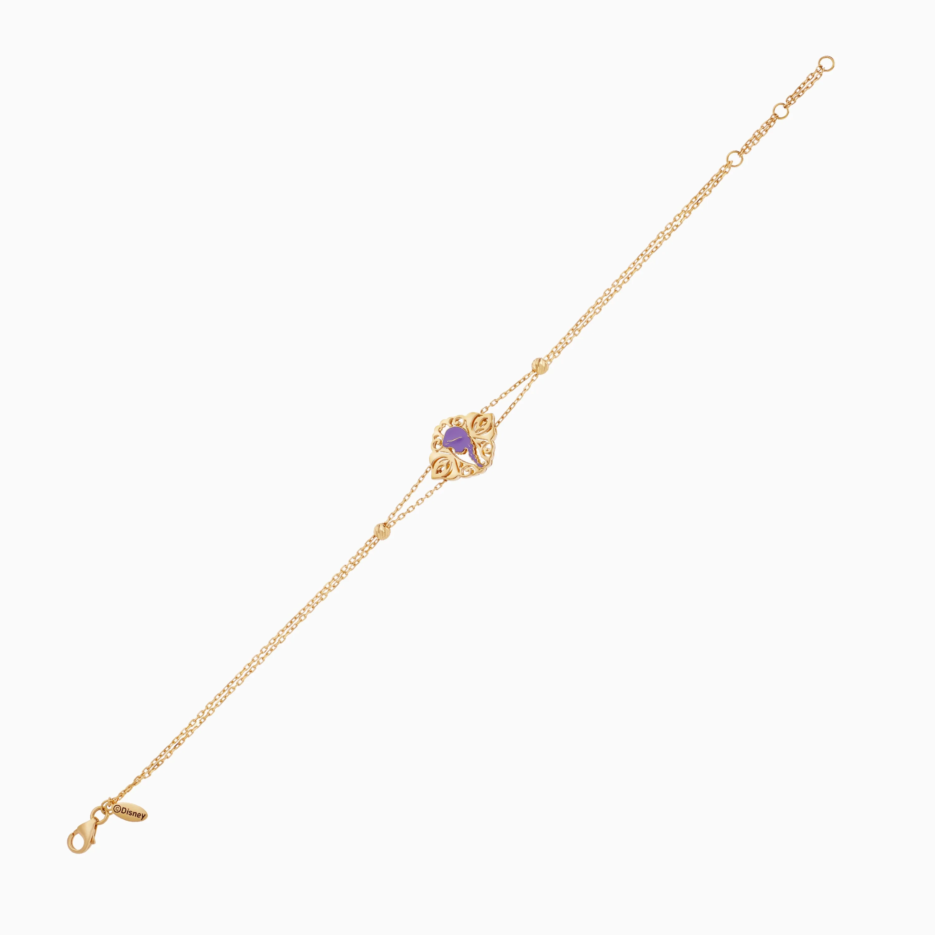18k Yellow Gold Anna Double Chain Bracelet with Enamel | Disney Collection - Image 2