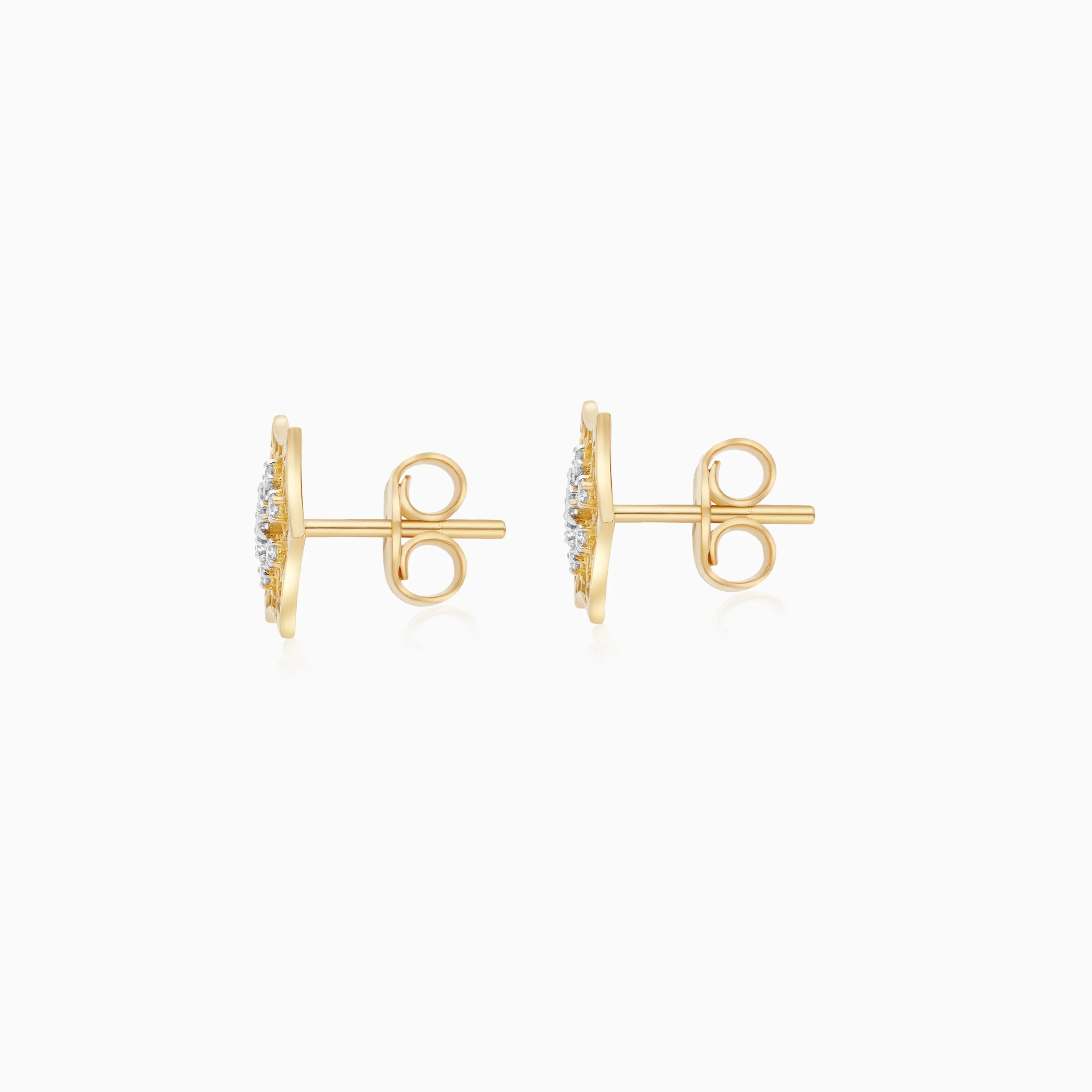 18k Yellow Gold Snowflake Diamond Earrings for Children | Disney Collection - Image 3