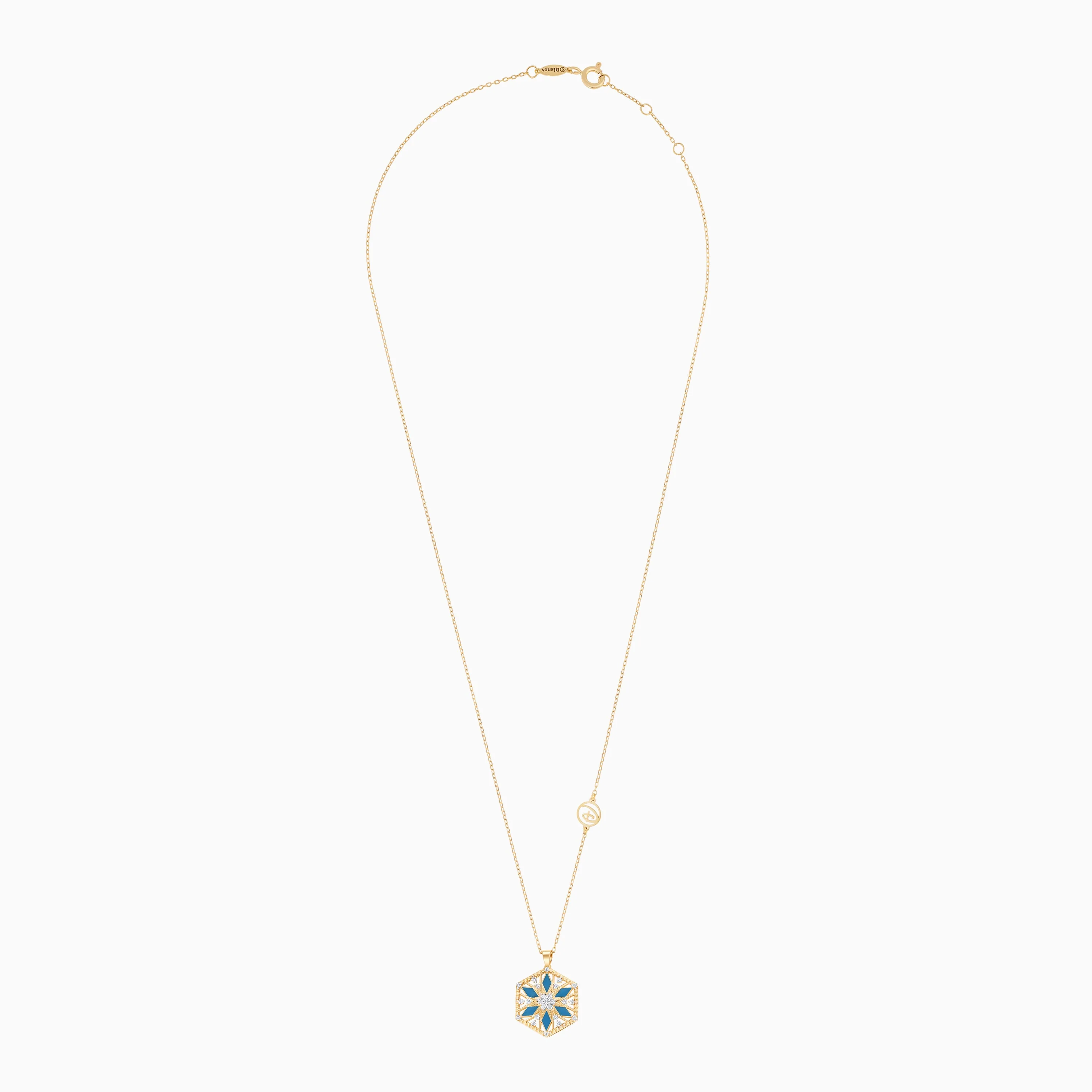 Disney Frozen – 18K Yellow Gold Snowflake Necklace Studded with Natural Diamonds & Enamel - Image 2