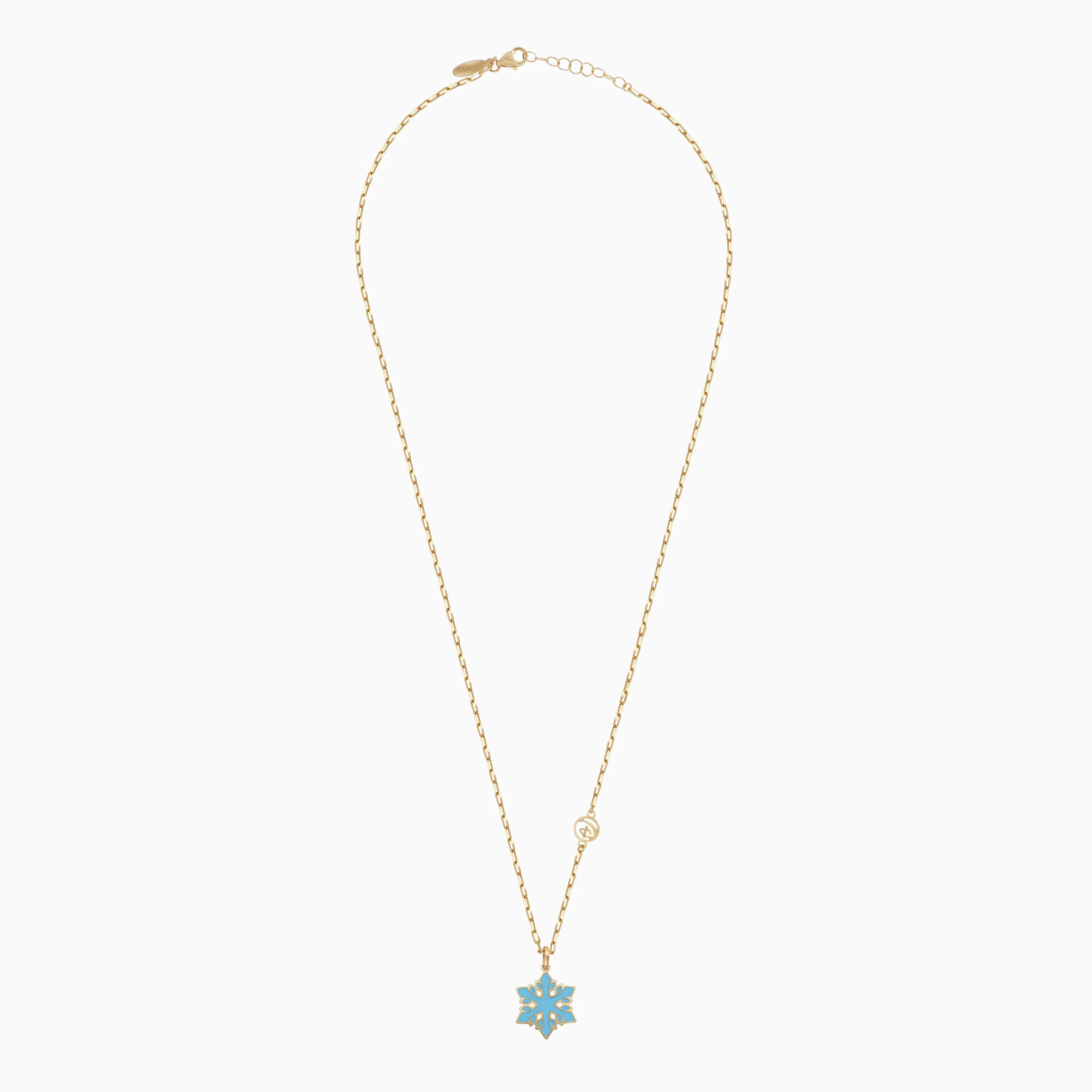 18k Yellow Gold Snowflake Disney Frozen Necklace with Enamel | Disney Collection - Image 2