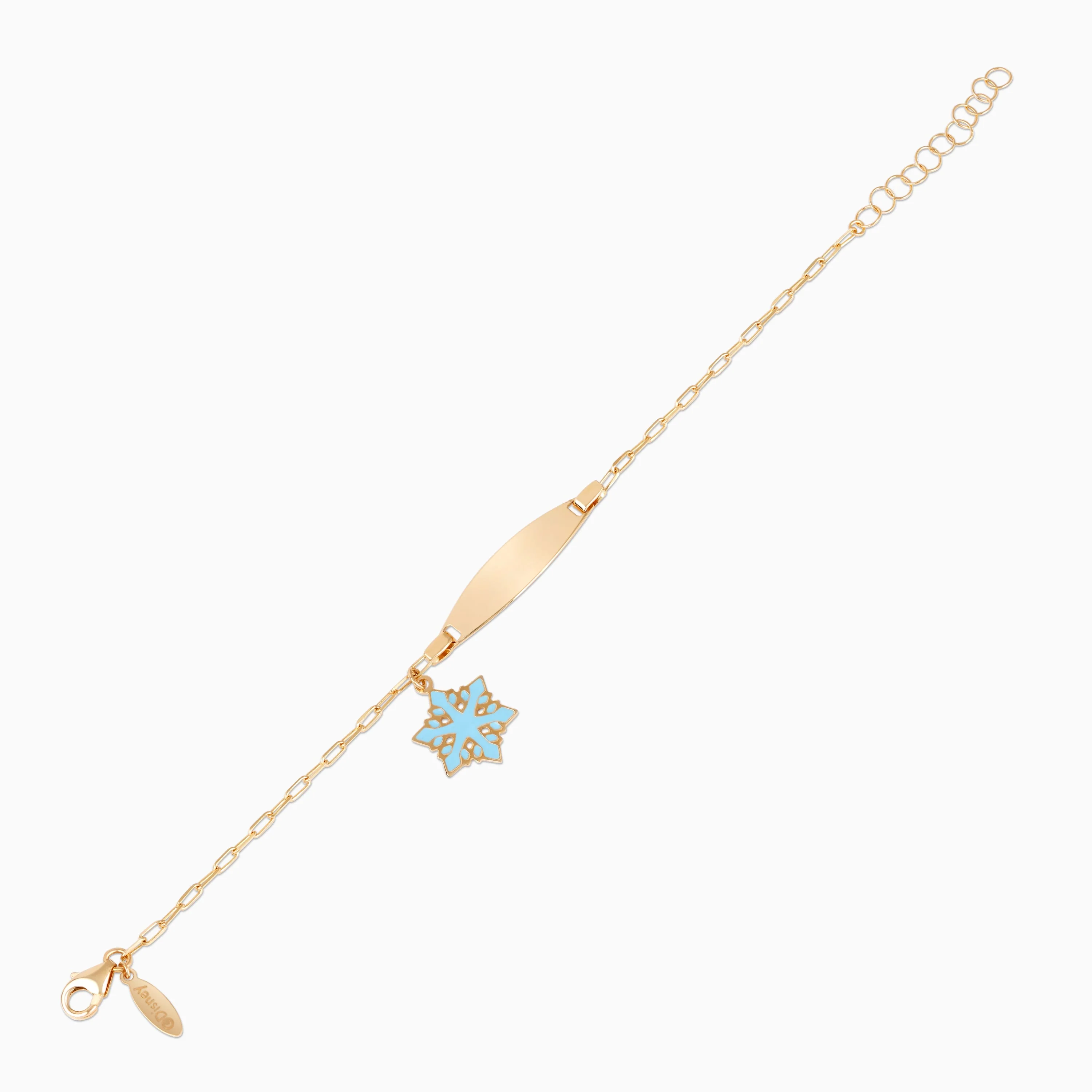 Disney Frozen 18K Yellow Gold Snowflake I.D. Bracelet with Enamel for Kids | Disney Collection - Image 2