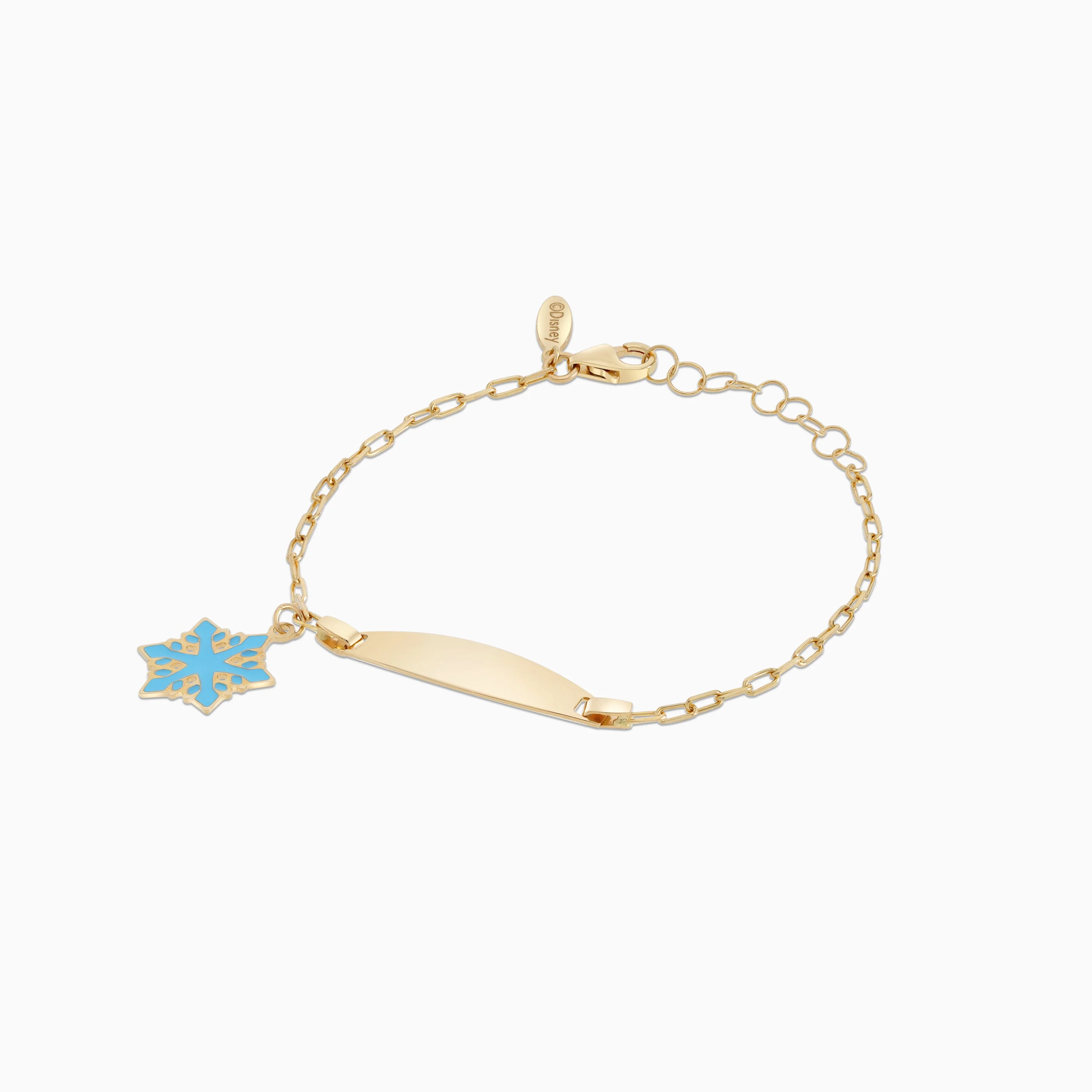 Disney Frozen 18K Yellow Gold Snowflake I.D. Bracelet with Enamel for Kids | Disney Collection - Image 3