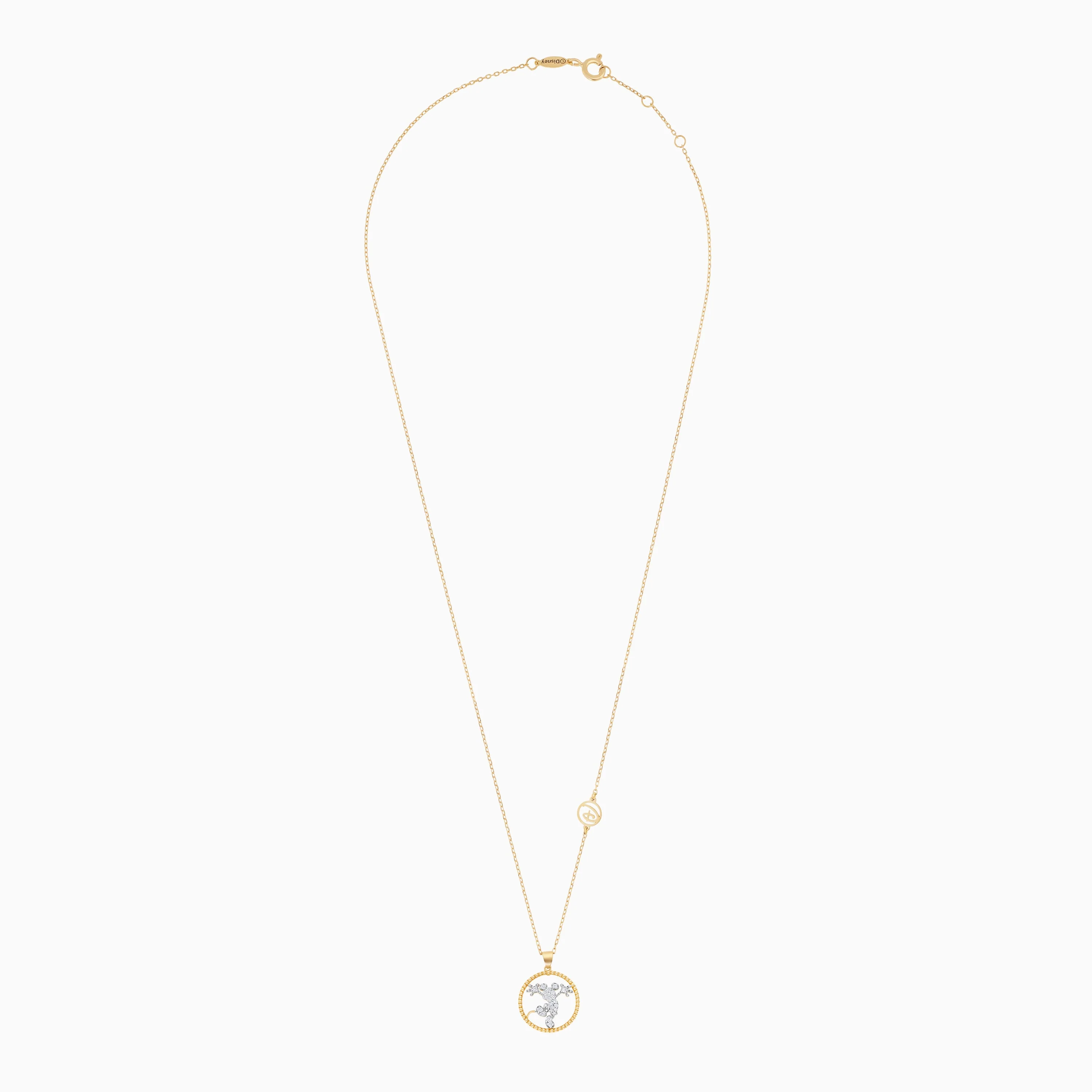 18k Yellow Gold Mickey Mouse Silhouette Necklace with Natural Diamonds | Disney Collection - Image 2