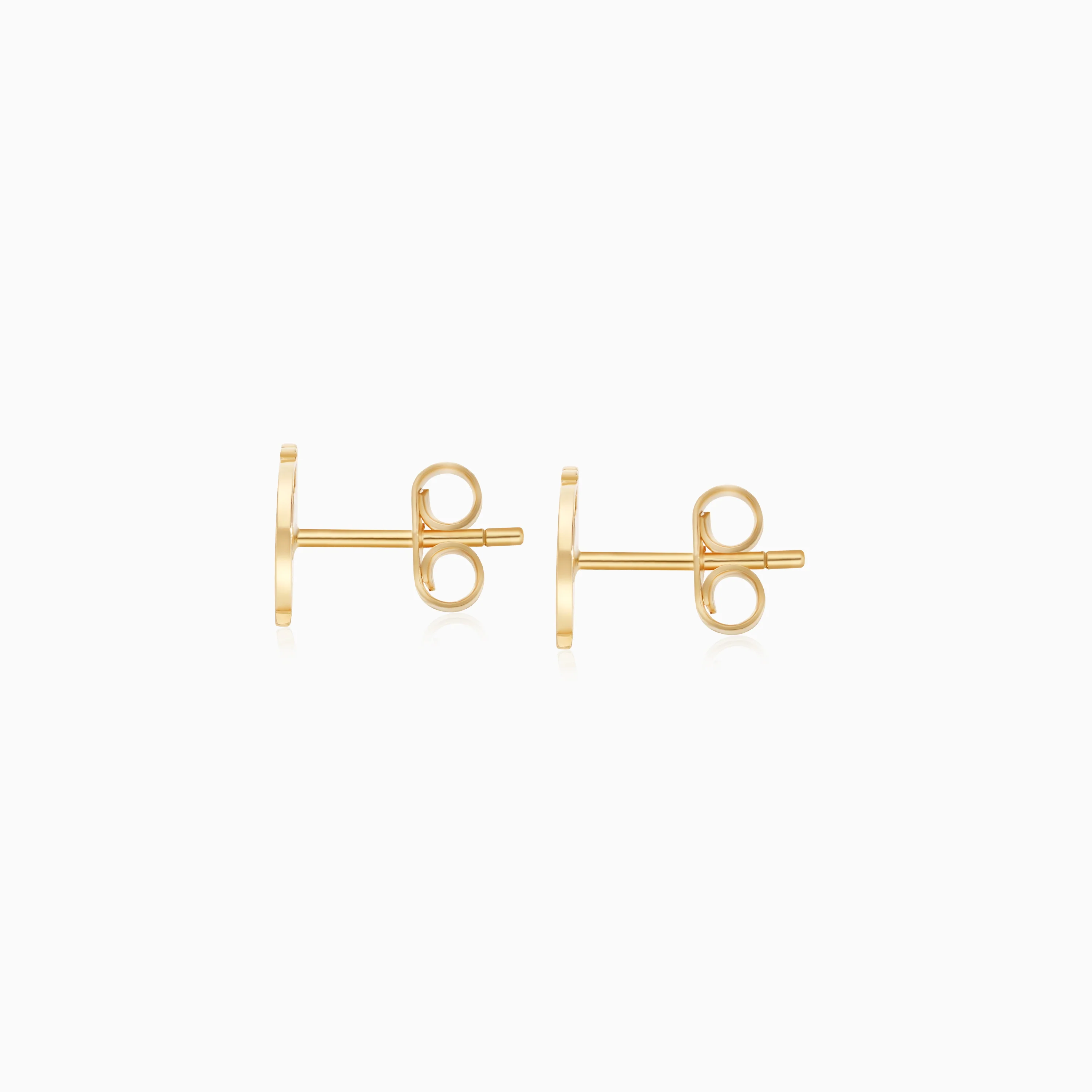 18k Yellow Gold Disney Princess Ariel Logo Earrings with Enamel | Disney Collection - Image 3