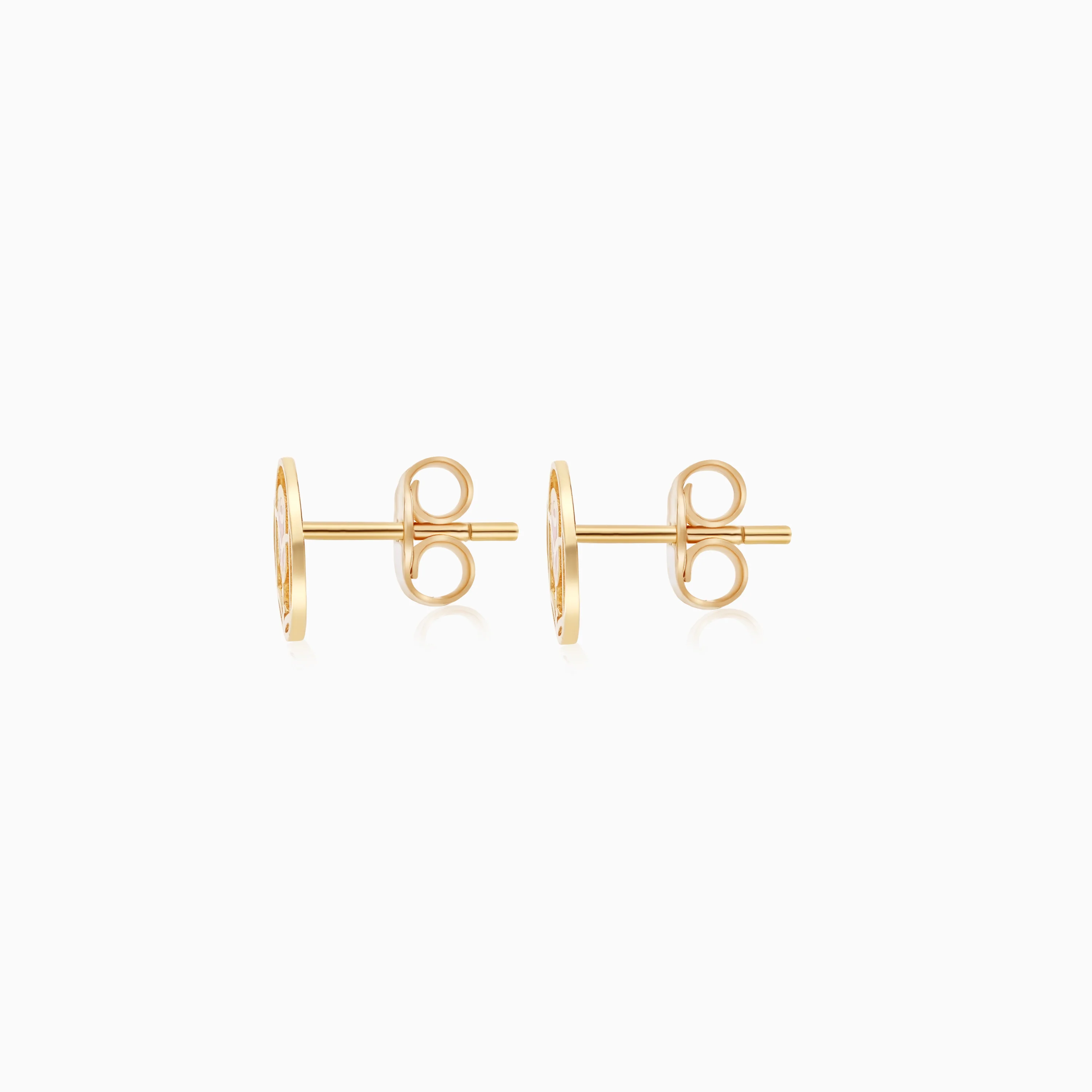 18k Yellow Gold Disney Princess Belle Earrings for Kids | Disney Collection - Image 3