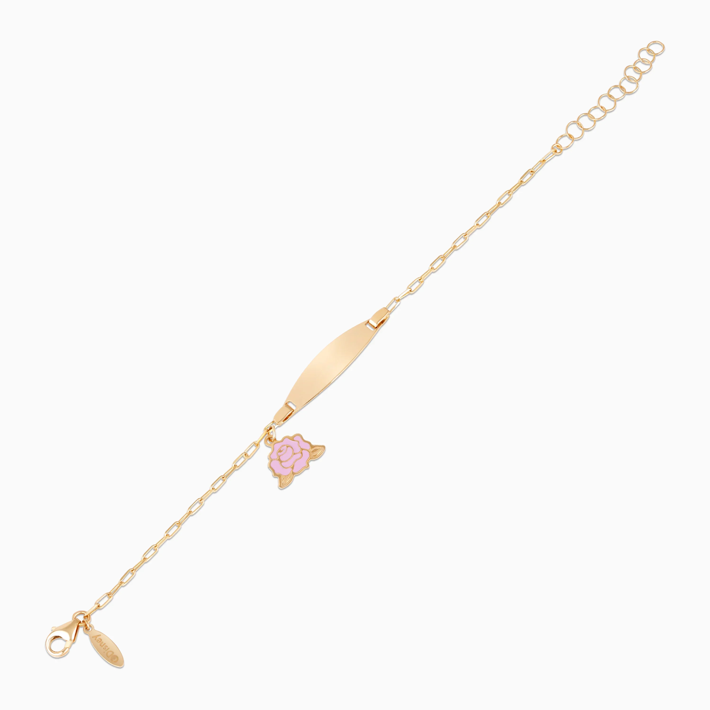 18k Yellow Gold Disney Princess Belle Rose I-D Bracelet with Enamel | Disney Collection - Image 2