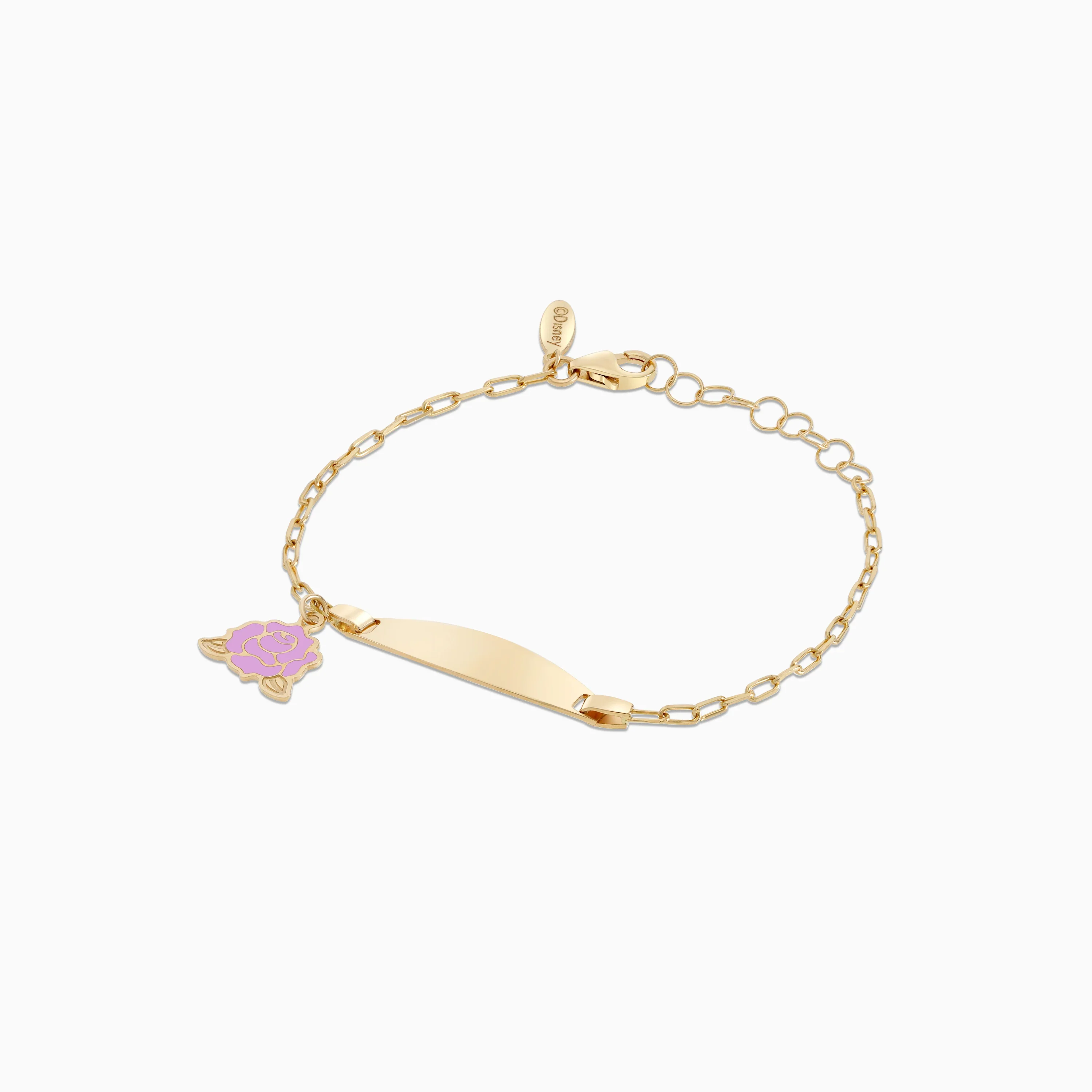 18k Yellow Gold Disney Princess Belle Rose I-D Bracelet with Enamel | Disney Collection - Image 3