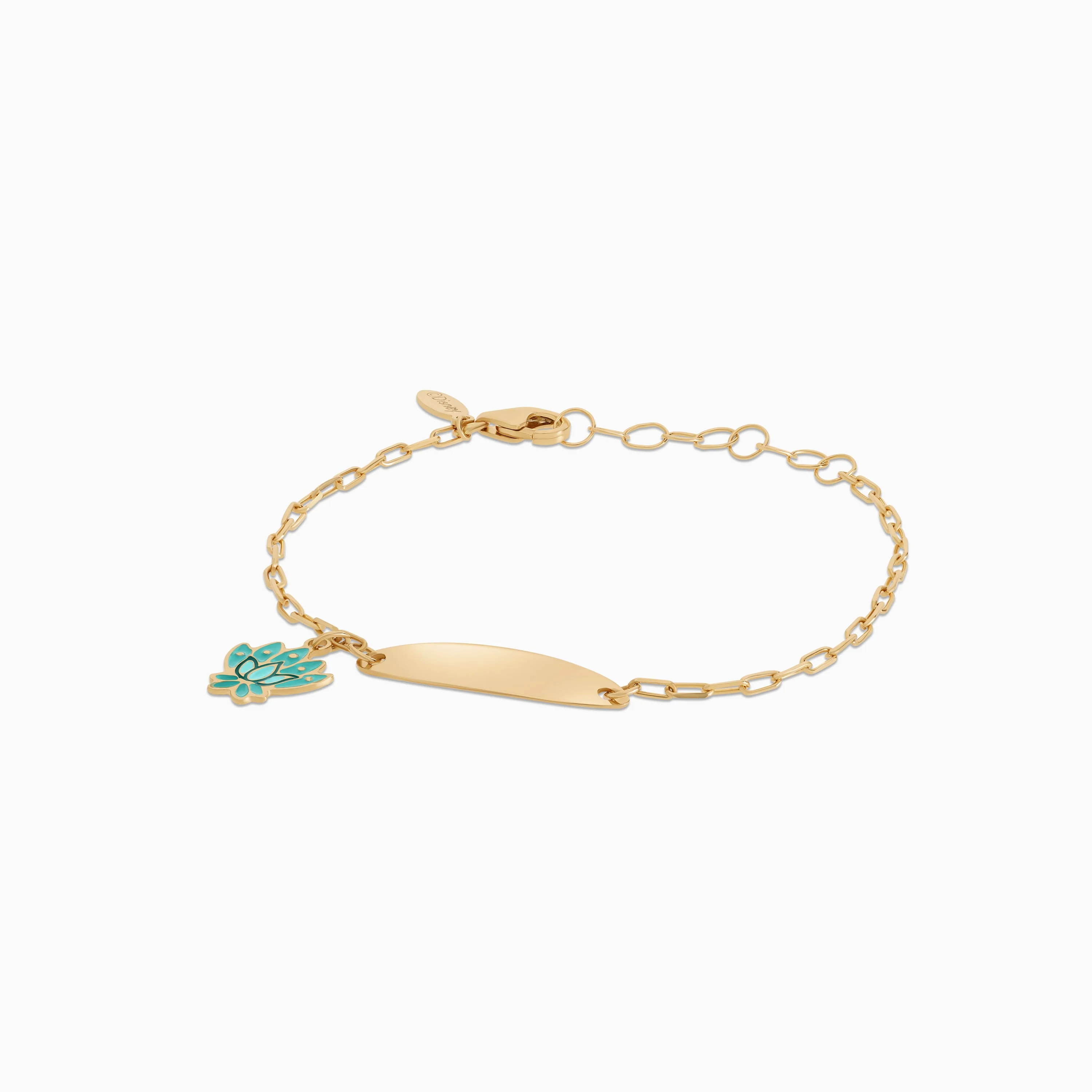 18k Yellow Gold Disney Princess Jasmine Flower I-D Bracelet with Enamel | Disney Collection - Image 3