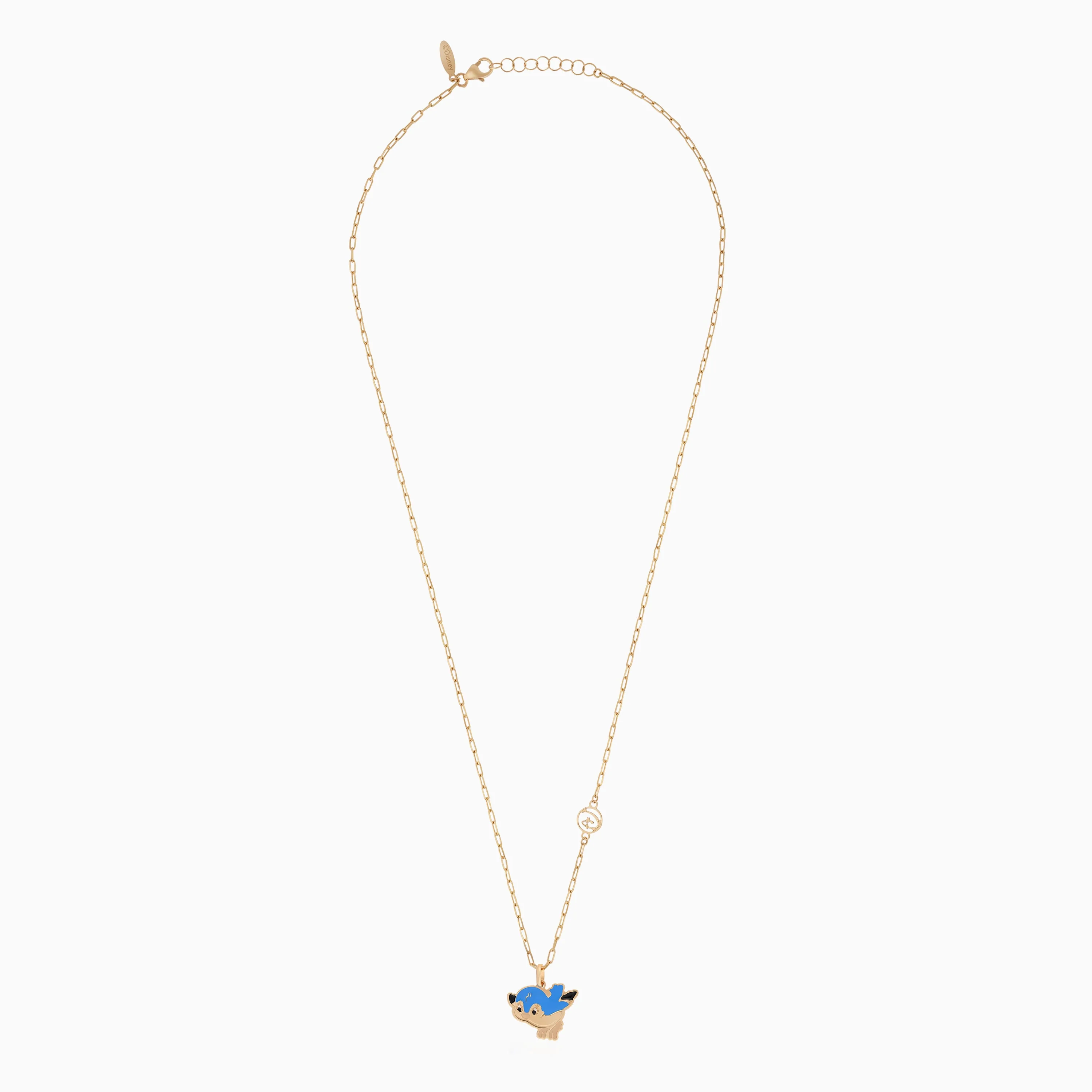 18k Yellow Gold Snow White Necklace with Enamel Blue Bird | Disney Collection - Image 2