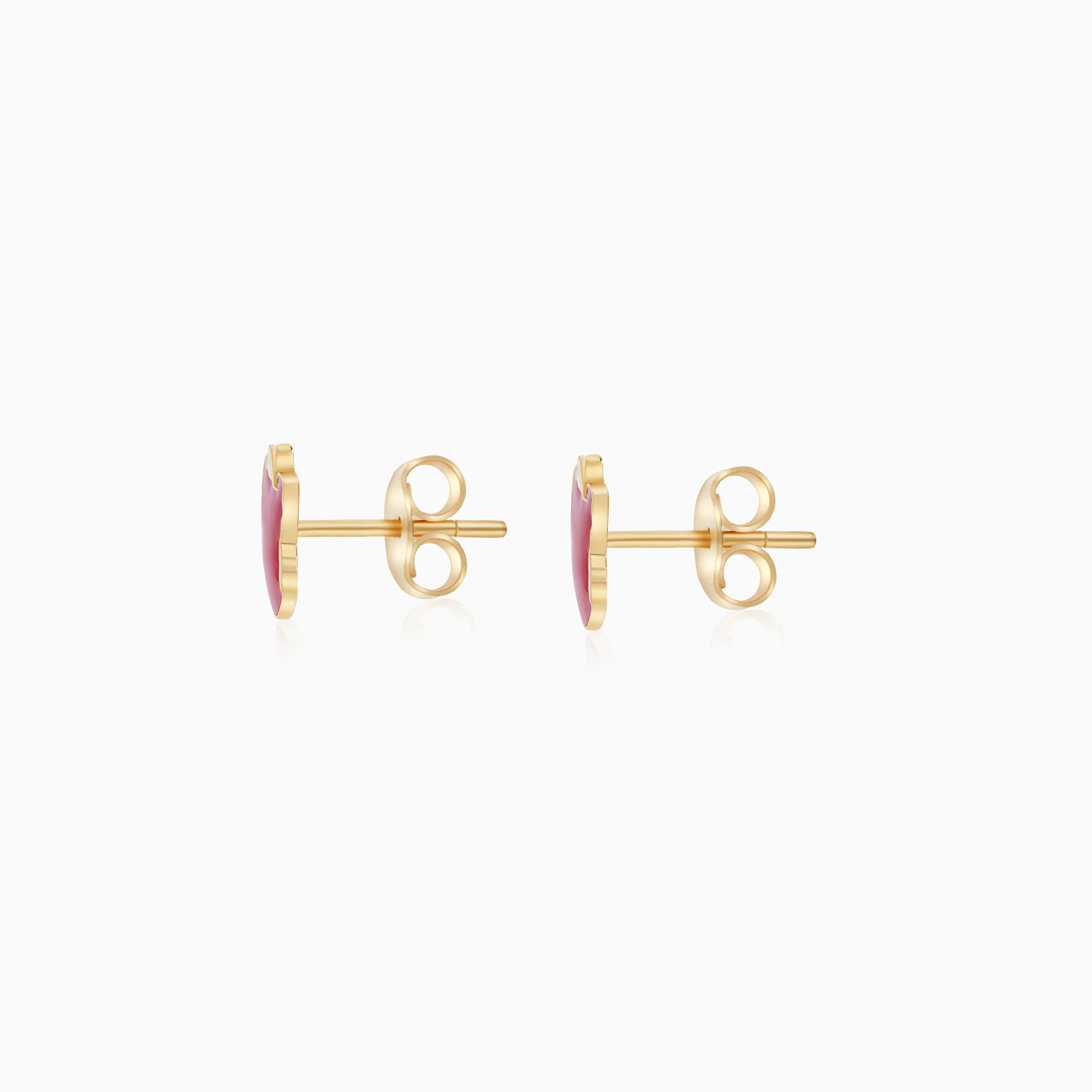 Disney Snow White Red Apple Stud Earrings in 18k Yellow Gold for Kids | Disney Collection - Image 3