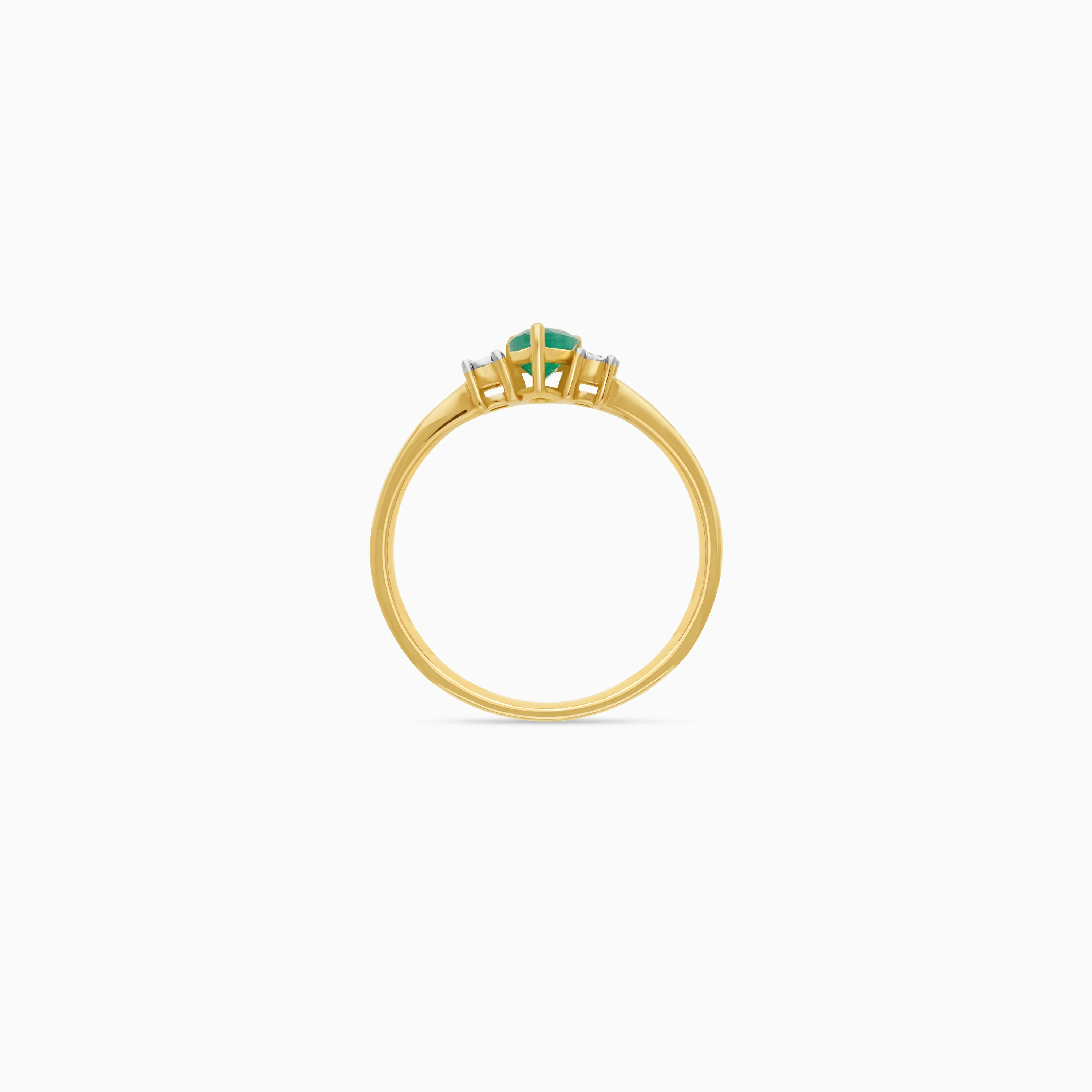 drop shape emerald and natural diamond stones Ring in 18k Yellow gold | colour classic collection - Image 4