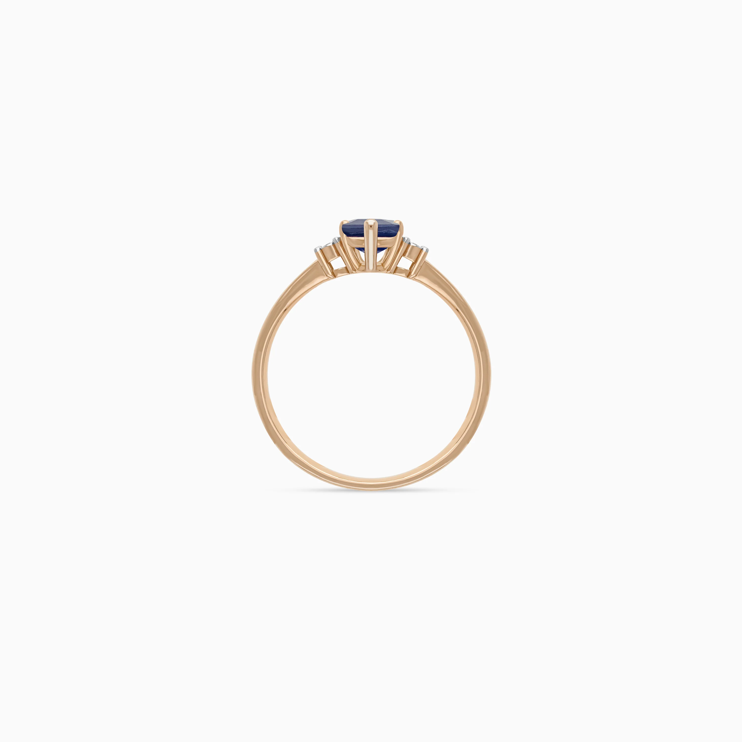 drop shape sapphire and natural diamond ring in 18k Rose gold | colour classic collection - Image 3