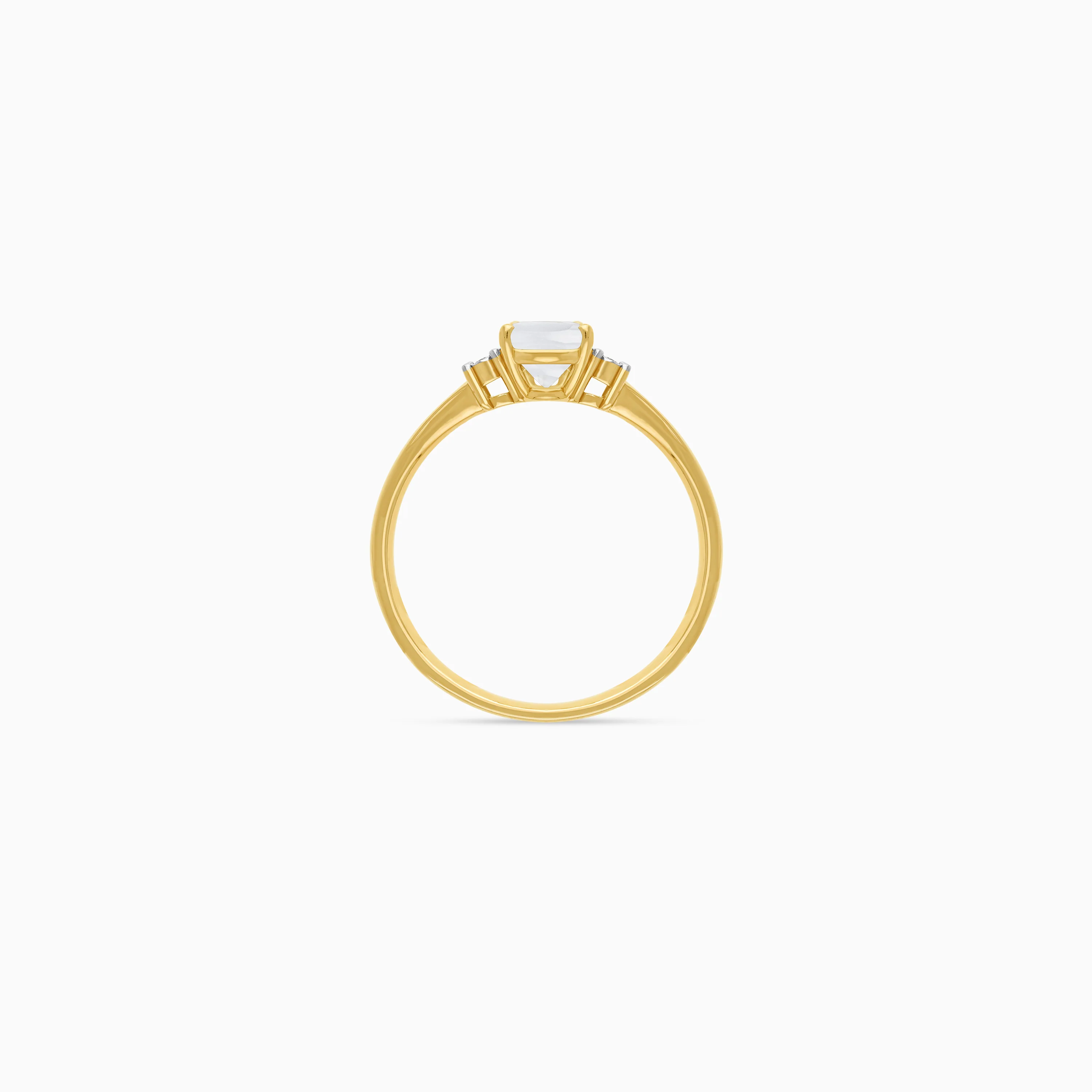 Natural Chalcedony & diamonds Ring in 18K Yellow Gold | colour classic - Image 3