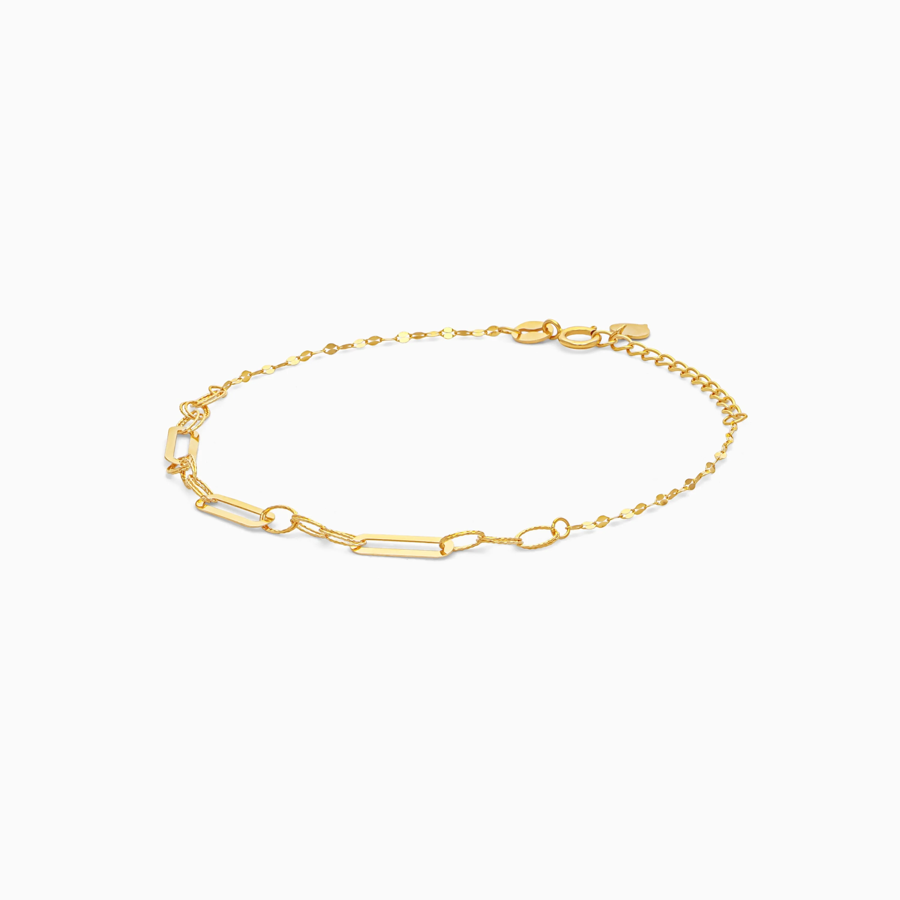 Elegant Link Chain Bracelet in 18K Yellow Gold - Image 3