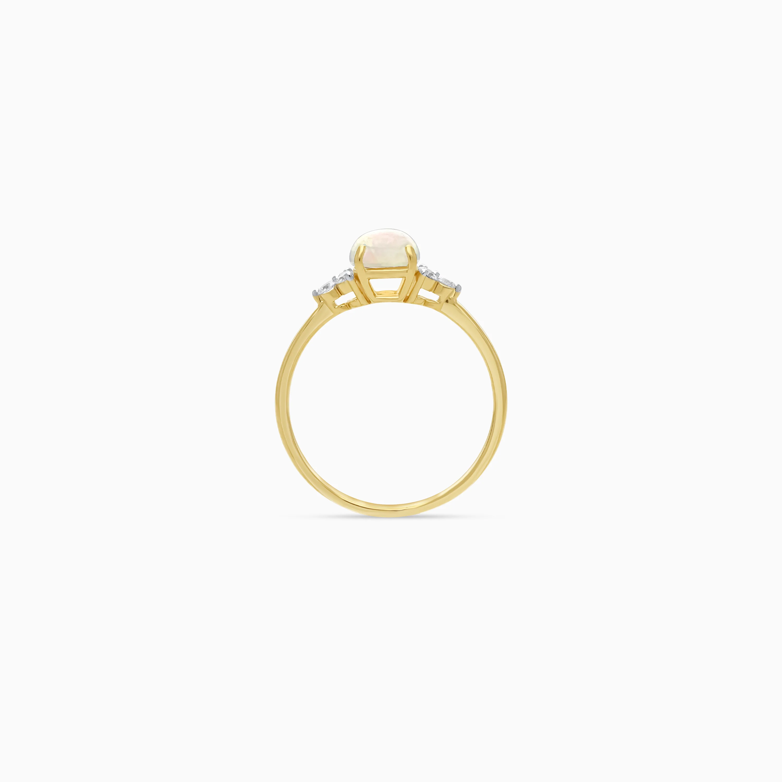 Ethereal Opal & Natural Diamond Ring in 18k Yellow Gold | Colour Classic Collection - Image 3