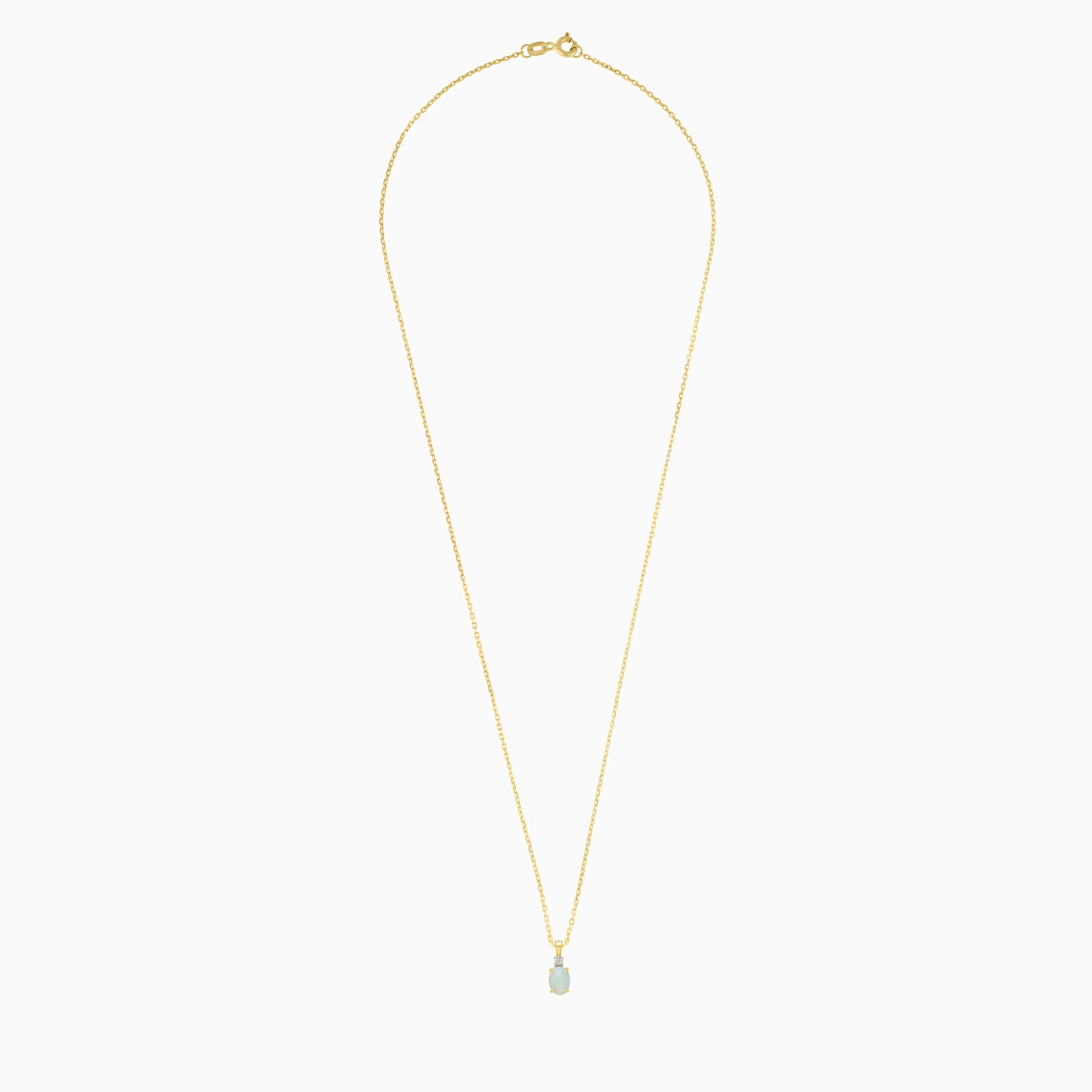 18k Yellow Gold Necklace with Natural Opal and Diamonds | Colour Classic Collection - Image 3
