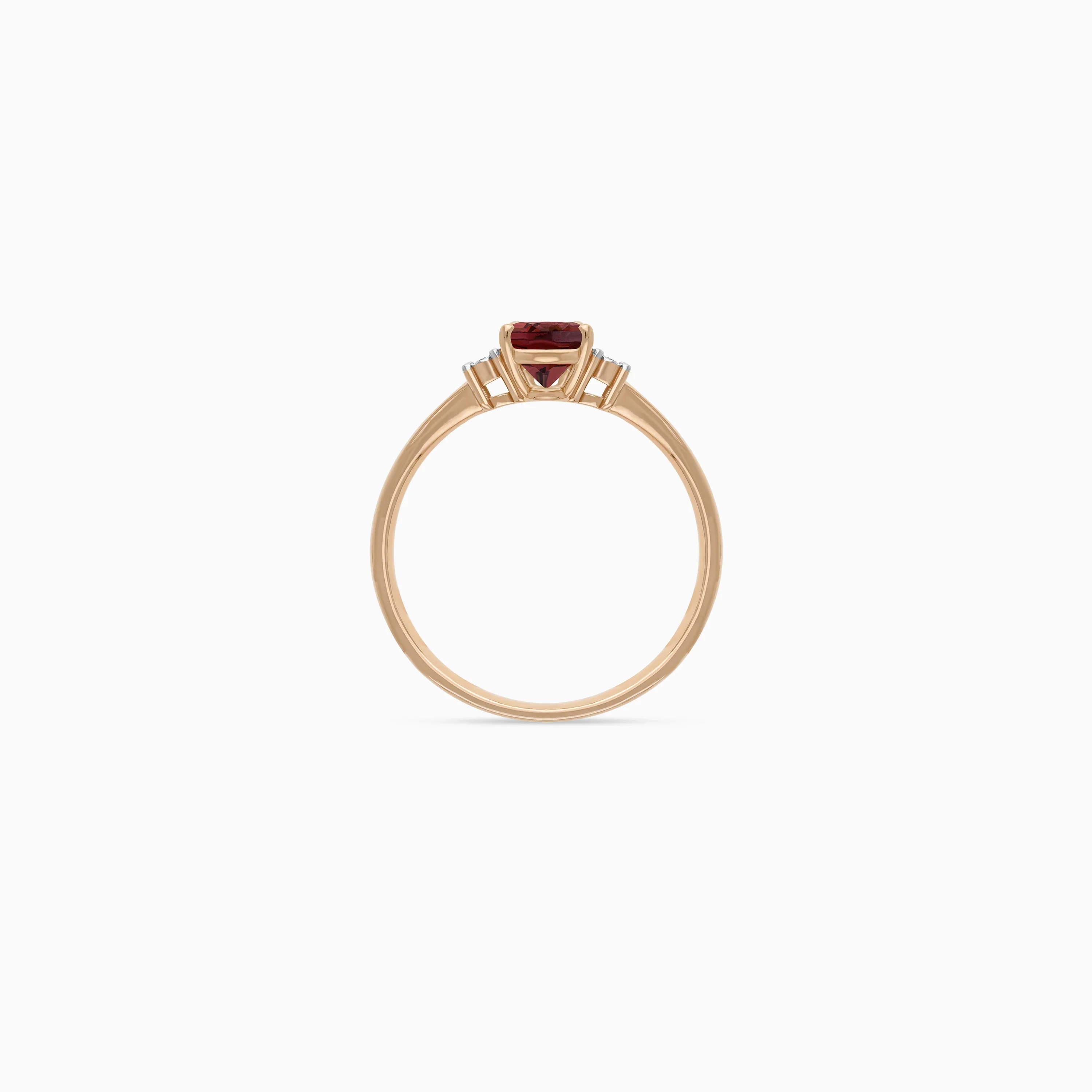 18k Rose Gold Ring with Garnet and Natural Diamonds | Colour Classic Collection - Image 3