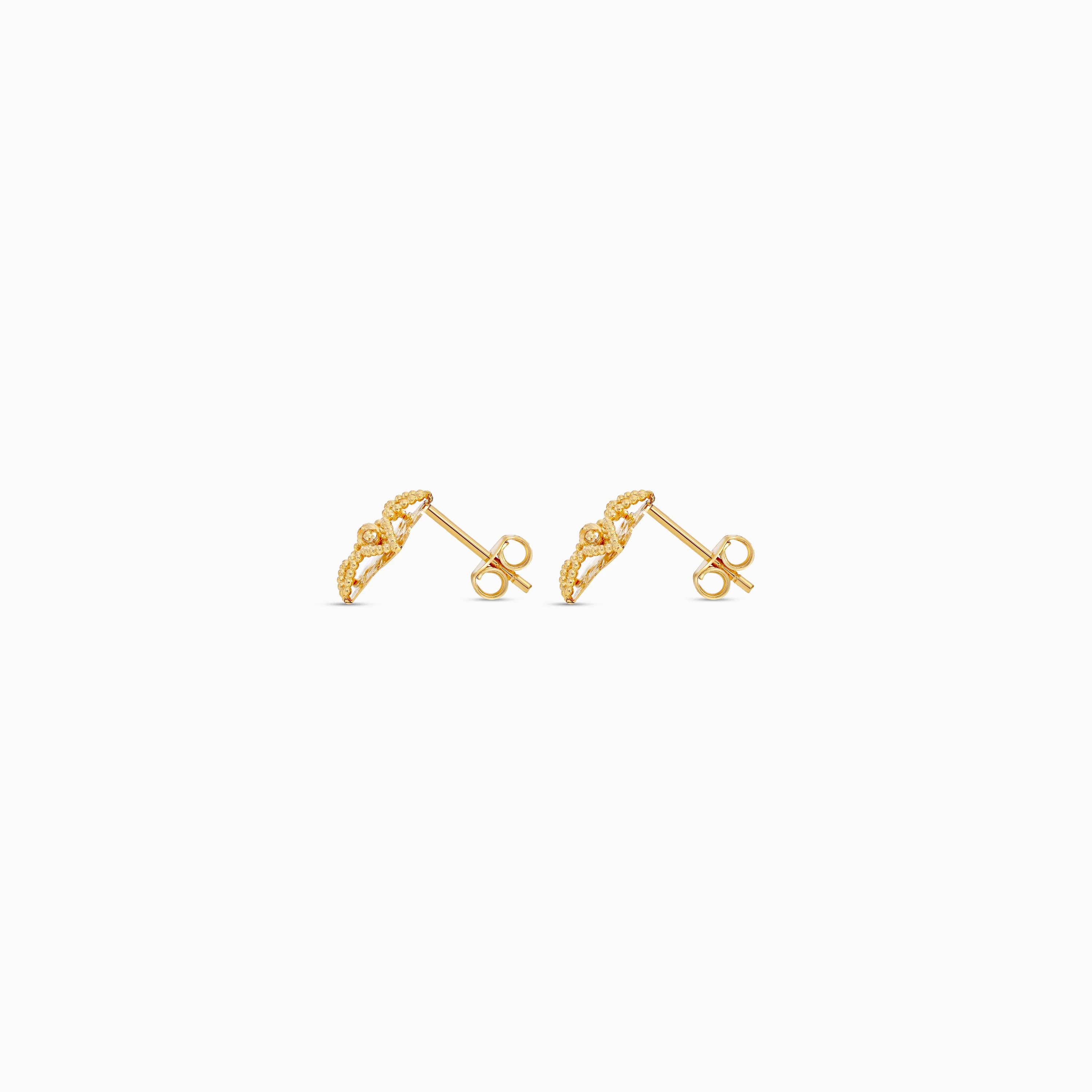 18k Yellow Gold Kids Flower Earrings | Farfalla Gold Kids Collection - Image 3