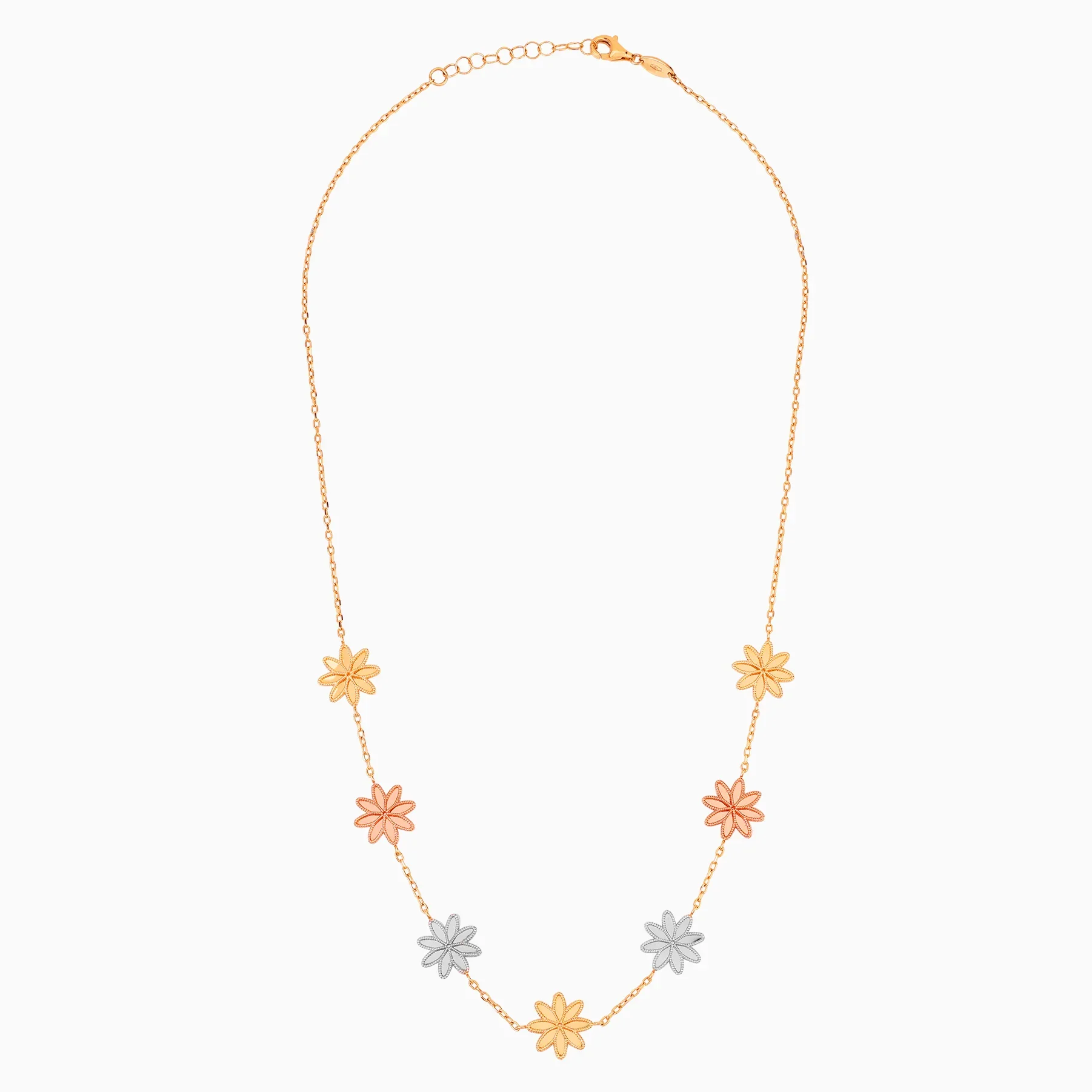 Exquisite 18k Gold Necklace with Floral Motifs | Farfalla Collection - Image 3