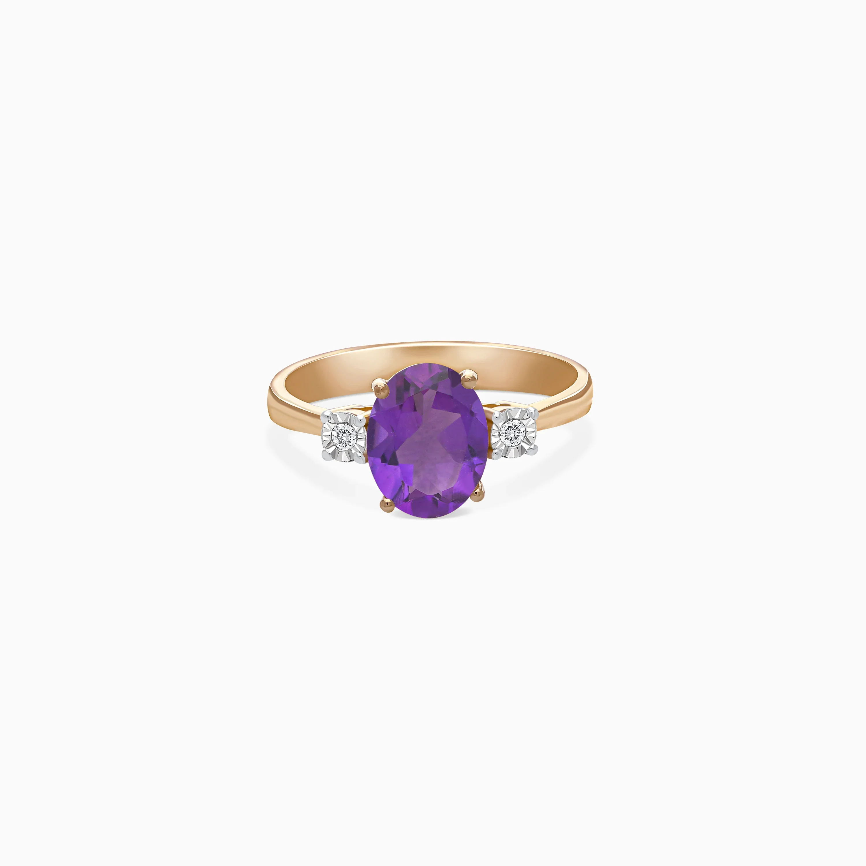 18K Gold Amethyst & Natural Diamonds Ring | Colour Classic - Image 3